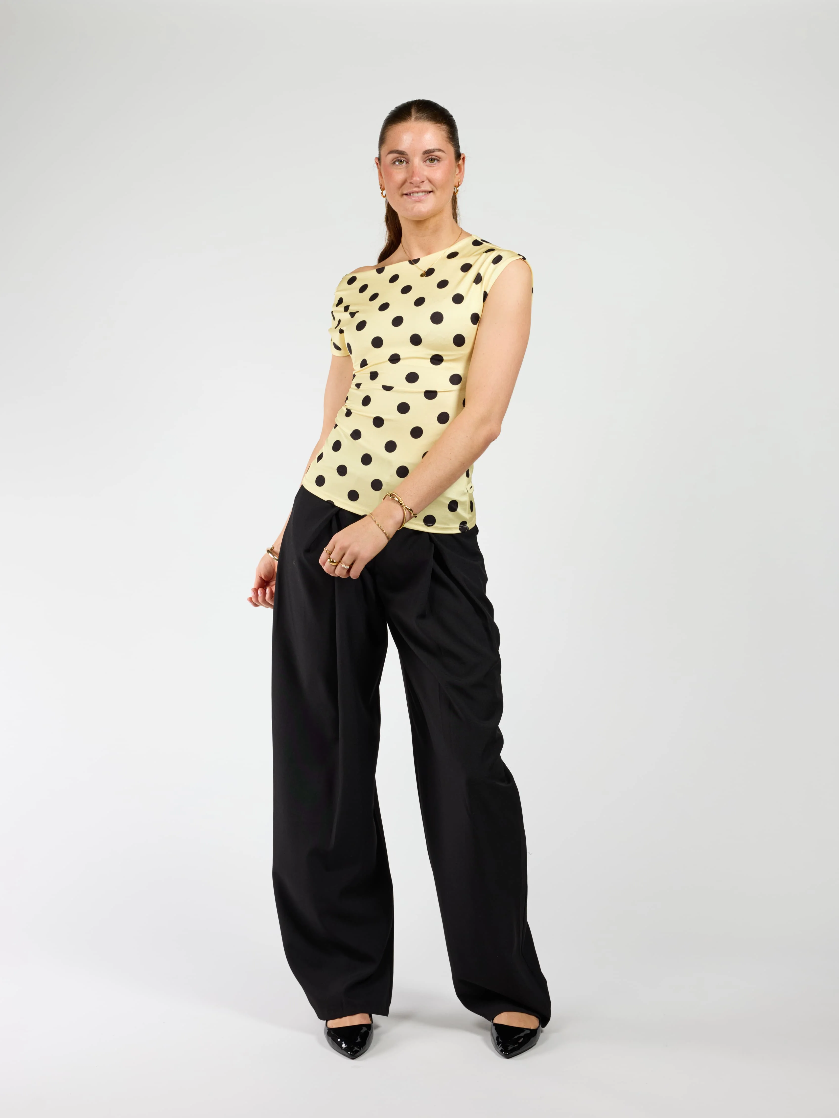 Amber Polkadot top | Geel zwart | Tall - Image 3