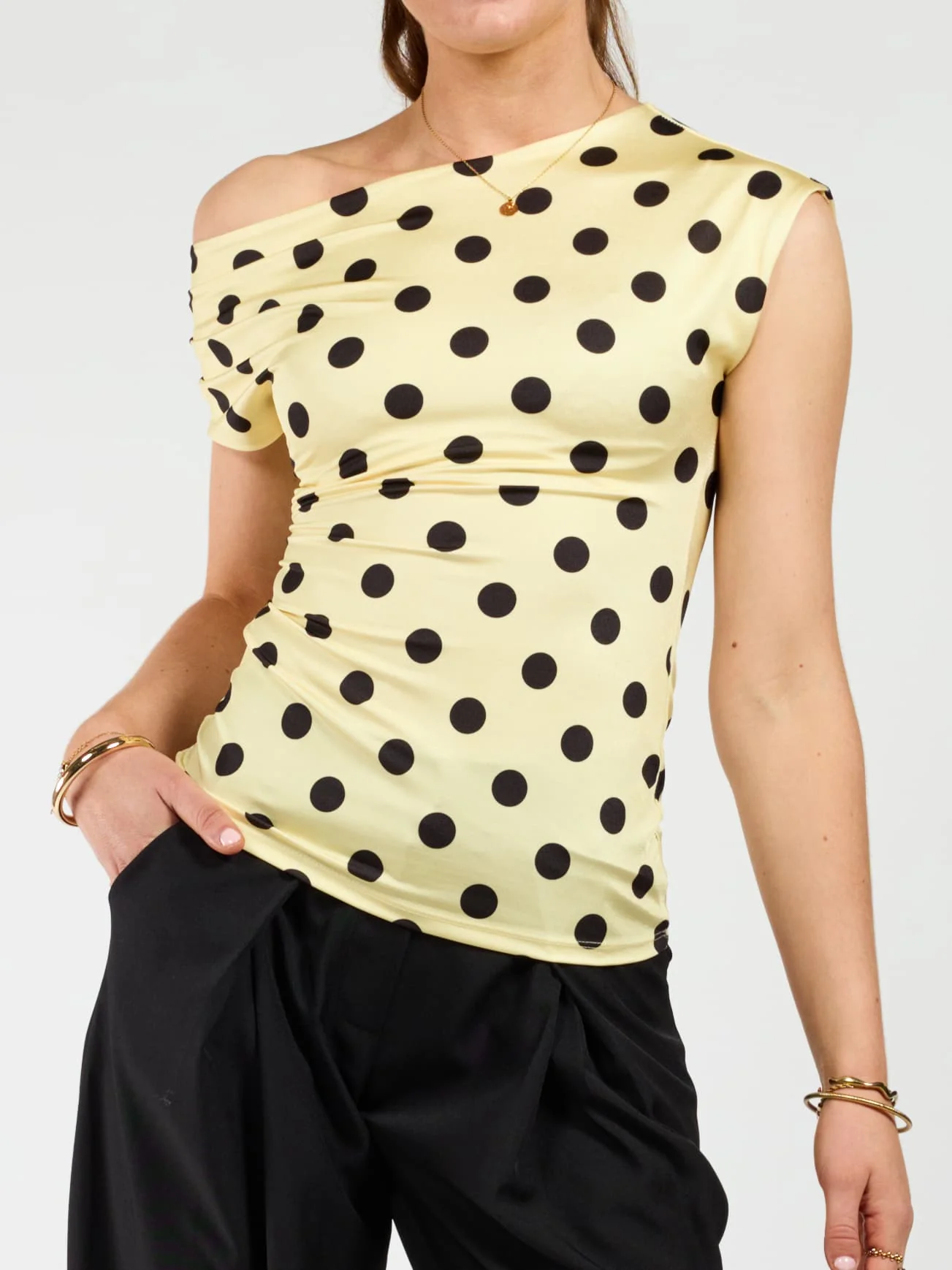 Amber Polkadot top | Geel zwart | Tall - Image 4
