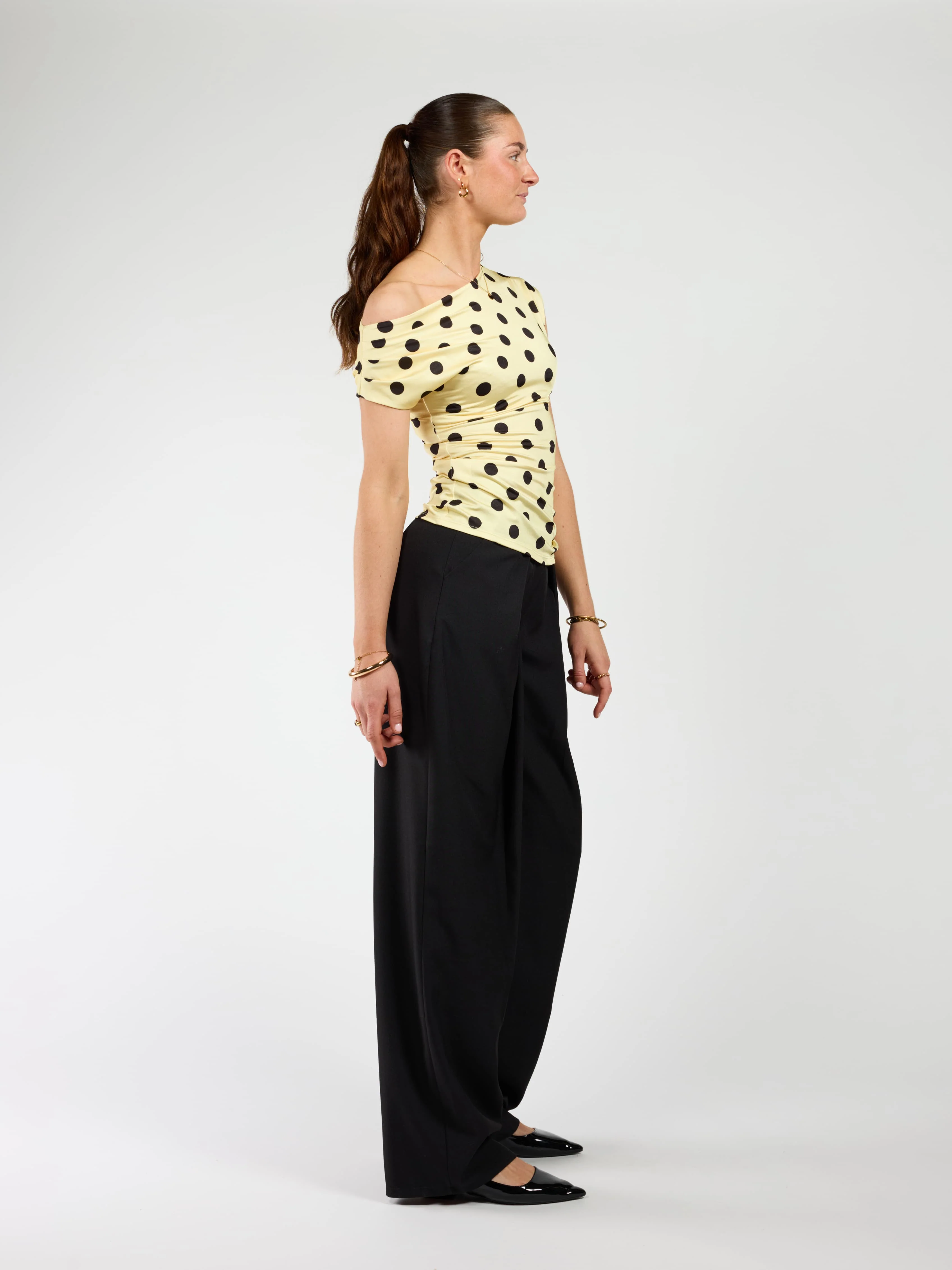 Amber Polkadot top | Geel zwart | Tall - Image 6
