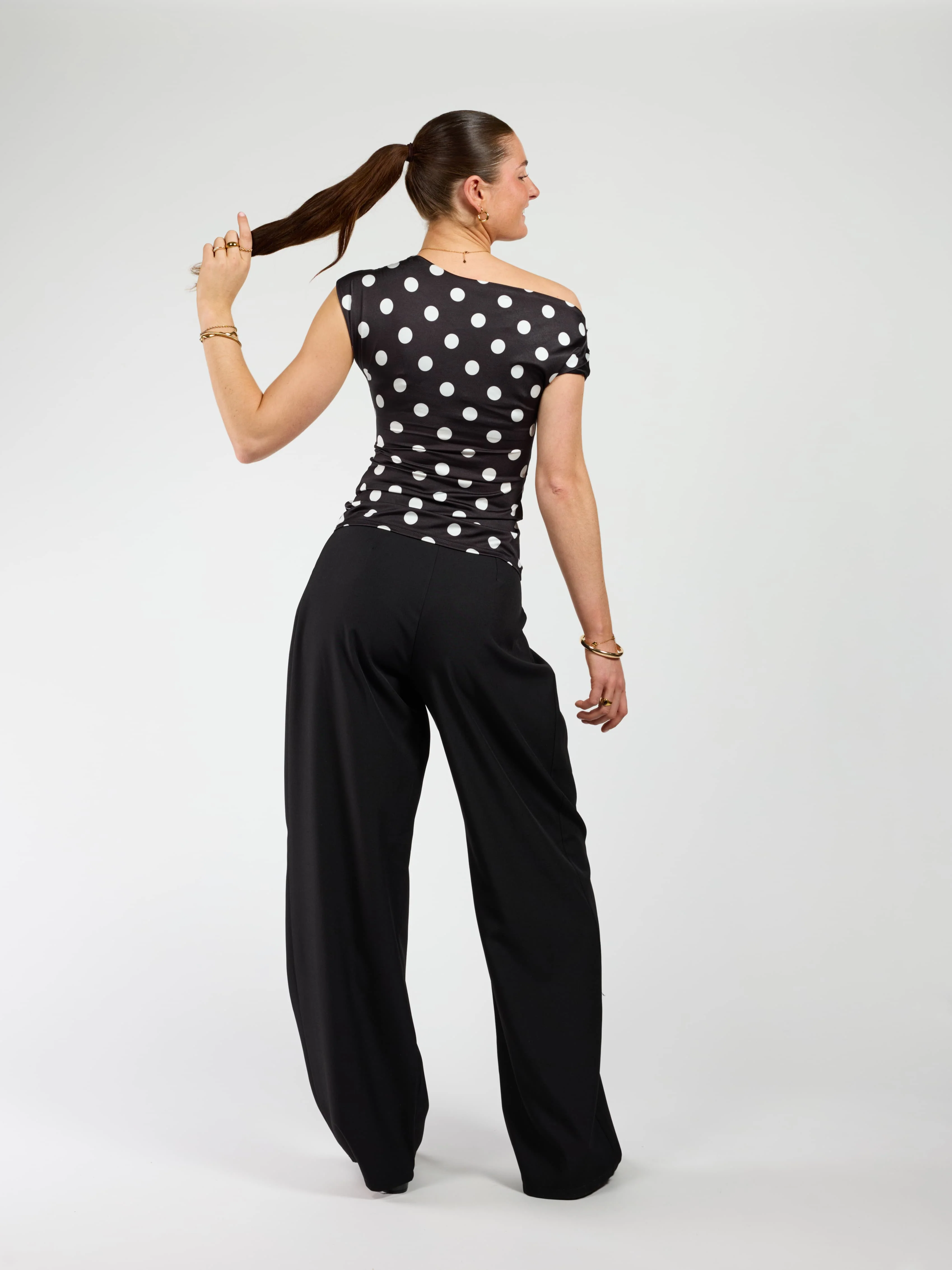 Amber Polkadot top | Zwart wit | Tall - Image 5