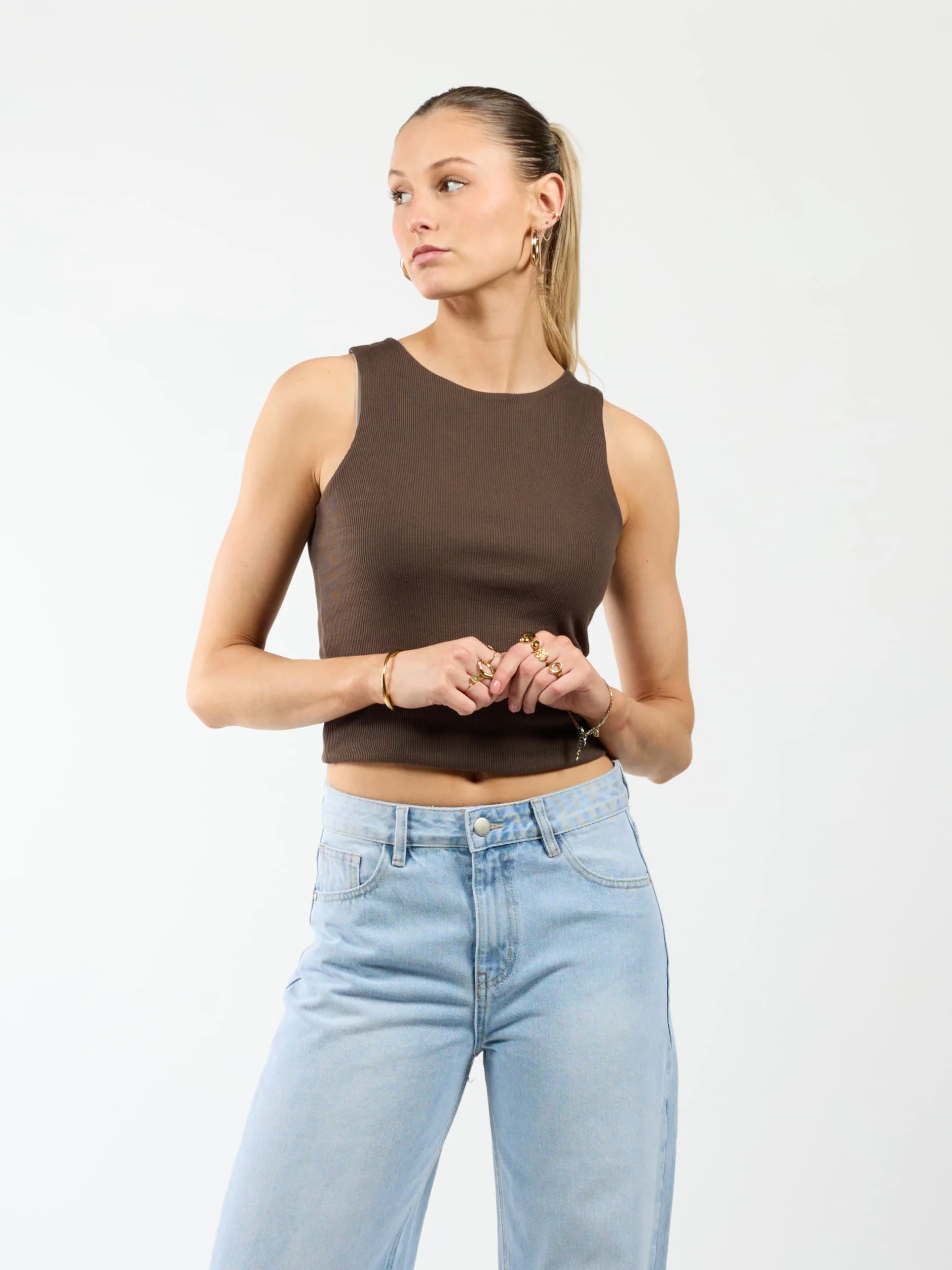 Noa Basic Tank Top | Bruin | Tall - Image 4