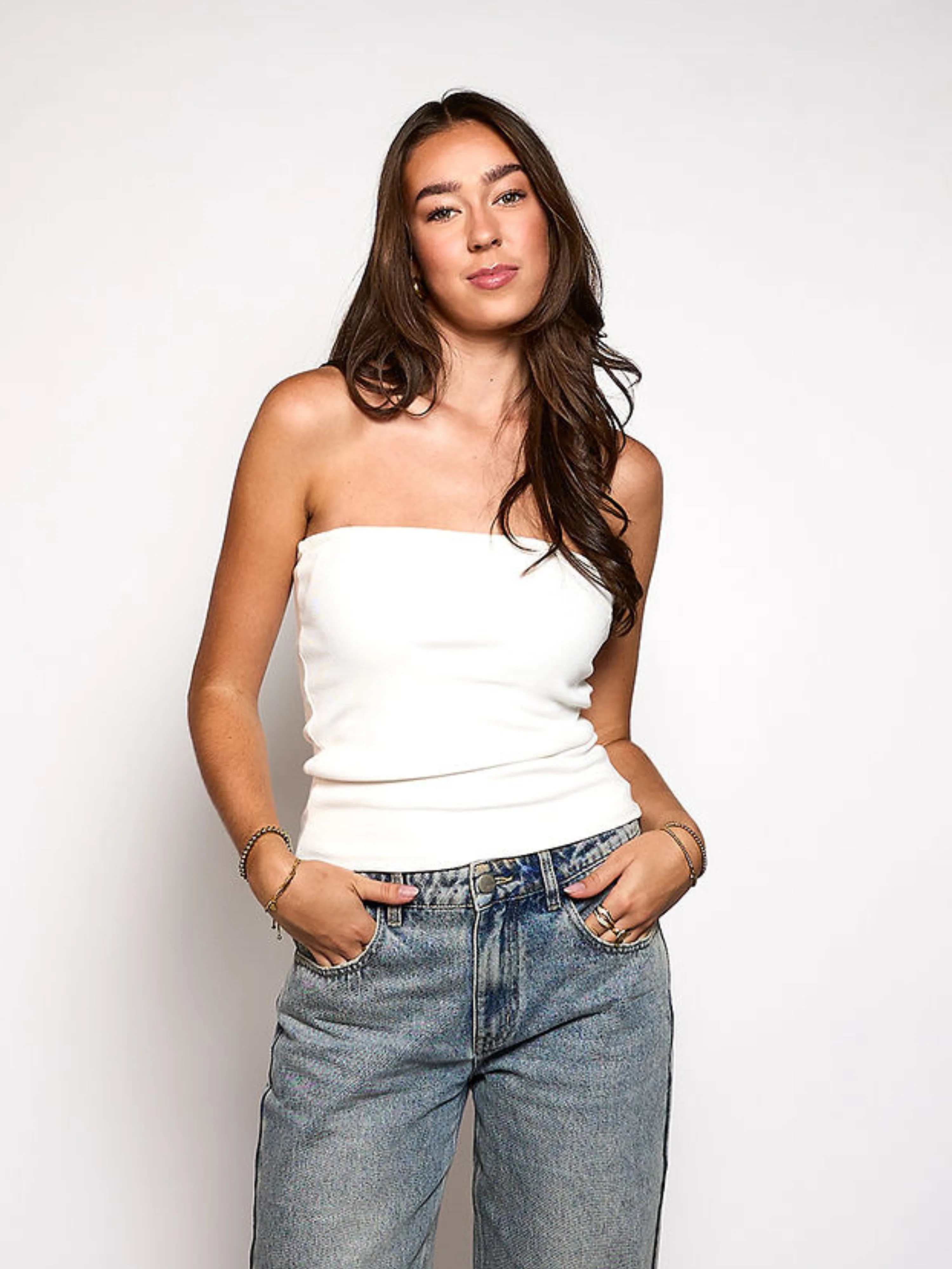 Sophia Basic Tube Top | Cream