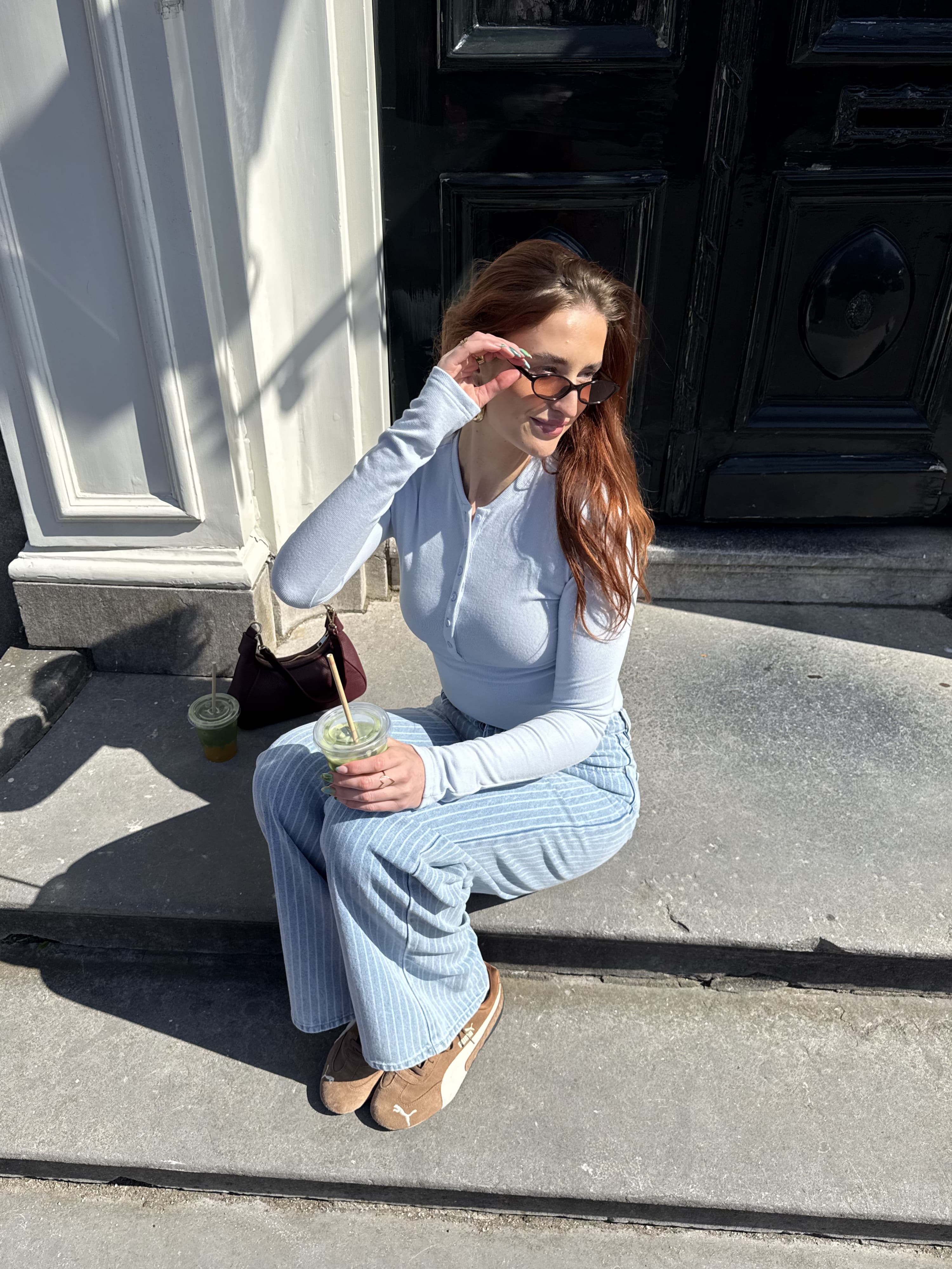 Cilia | Long sleeve top met knopen | Lichtblauw | Tall - Image 2