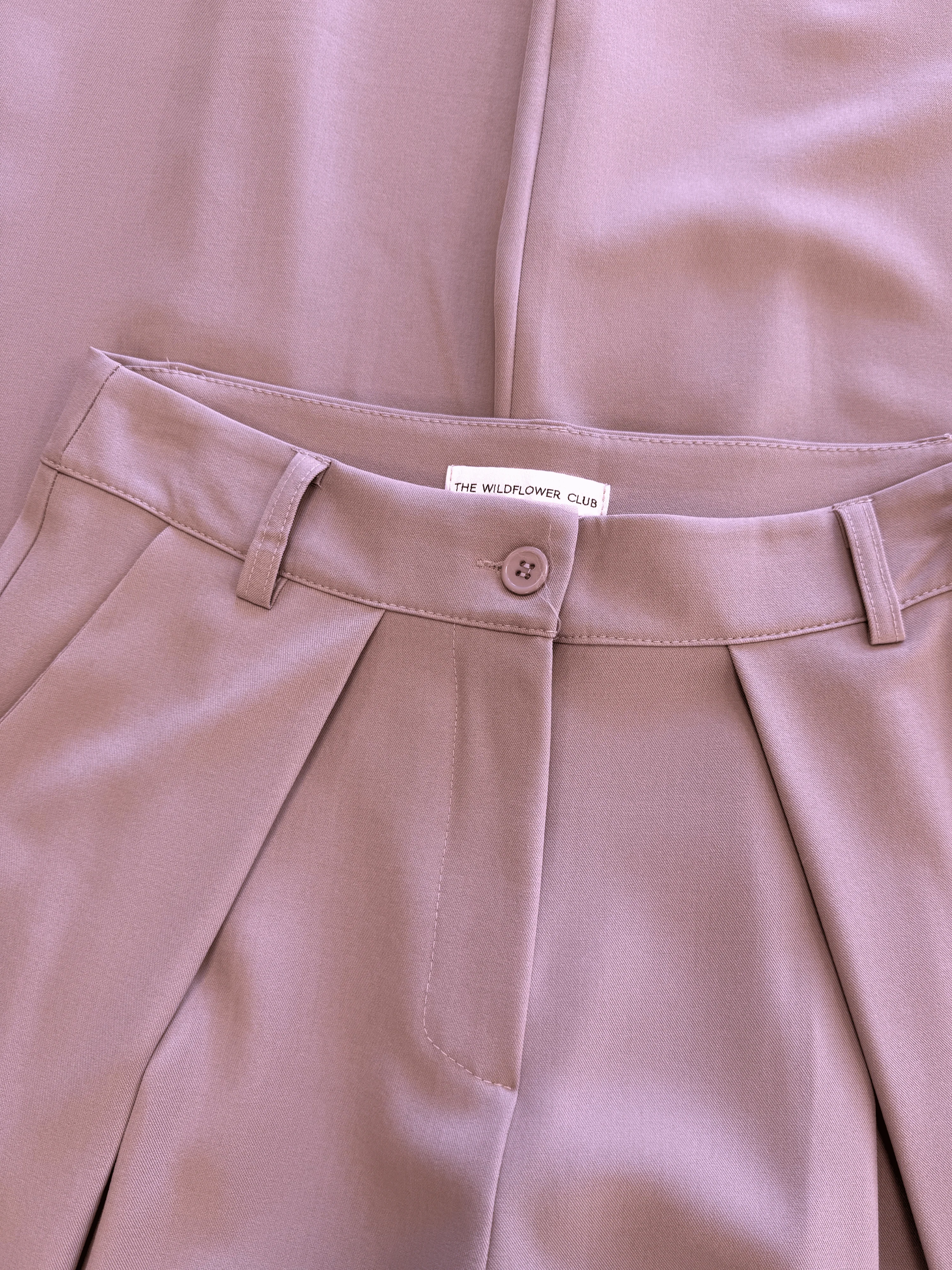 Ella | Wide leg pantalon met plooien | Roze | Tall - Image 7
