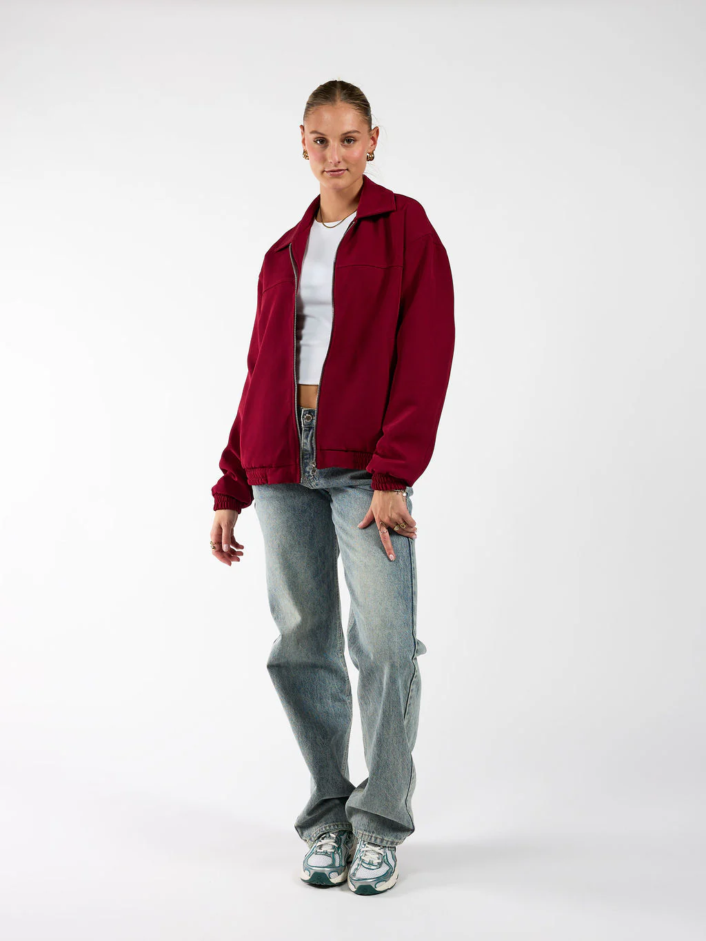 Lily jacket met kraag | Bordeaux | Tall - Image 5