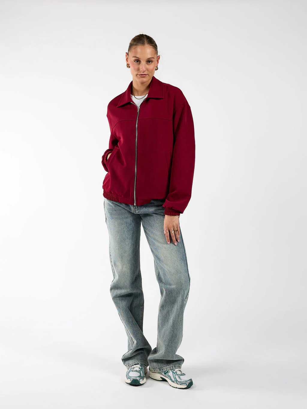 Lily jacket met kraag | Bordeaux | Tall - Image 6