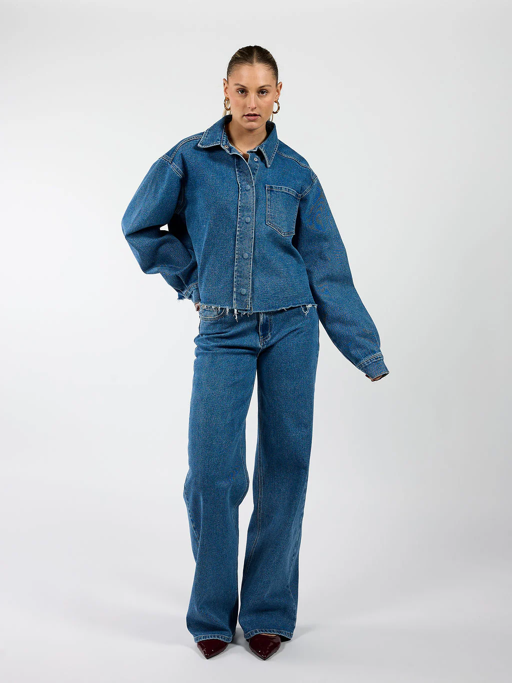Indy | Mid Waist Wide Leg Jeans | Blauw | Stretch | Tall - Image 6