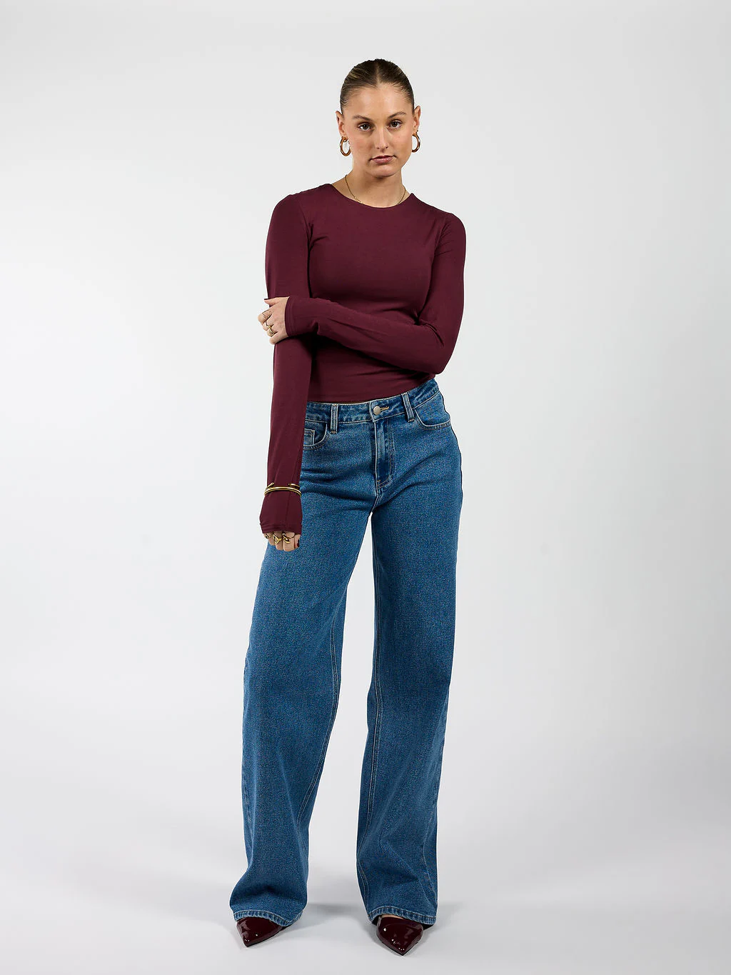 Indy | Mid Waist Wide Leg Jeans | Blauw | Stretch | Tall - Image 7