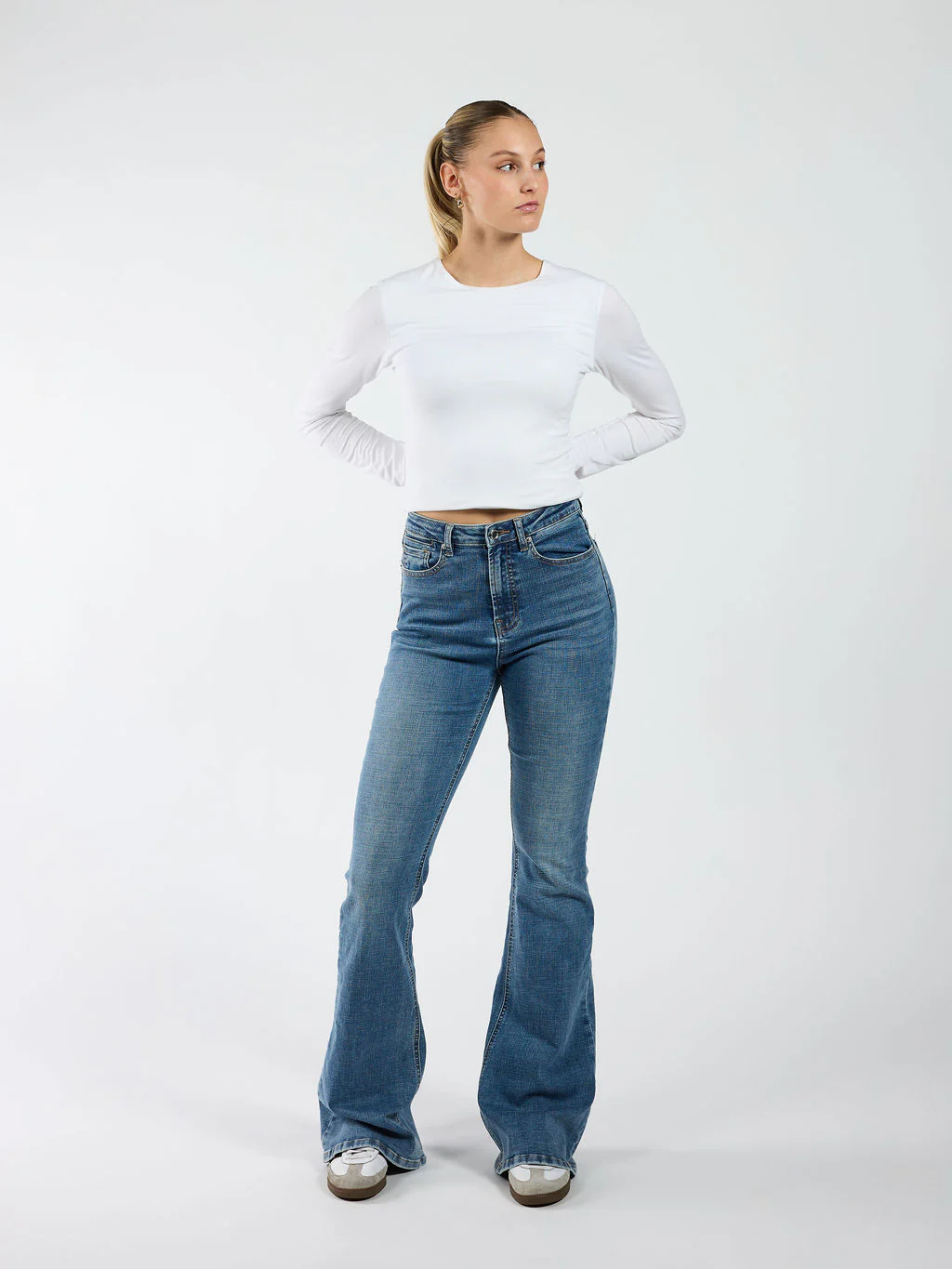Ivy Flared Jeans | Blue | Stretch | Tall - Image 3