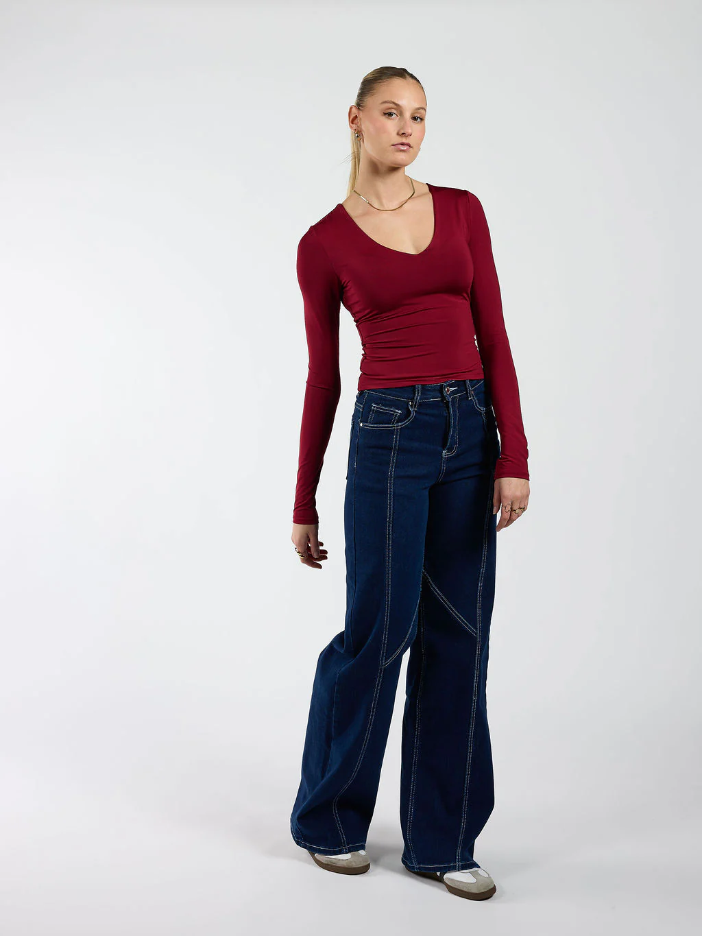 Iza | Super Wide Leg Jeans | Stretch | Donkerblauw | Tall - Image 3
