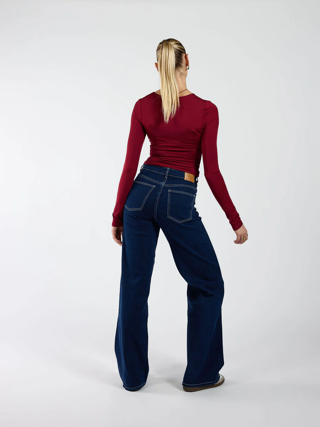 Iza | Super Wide Leg Jeans | Stretch | Donkerblauw | Tall - Image 5
