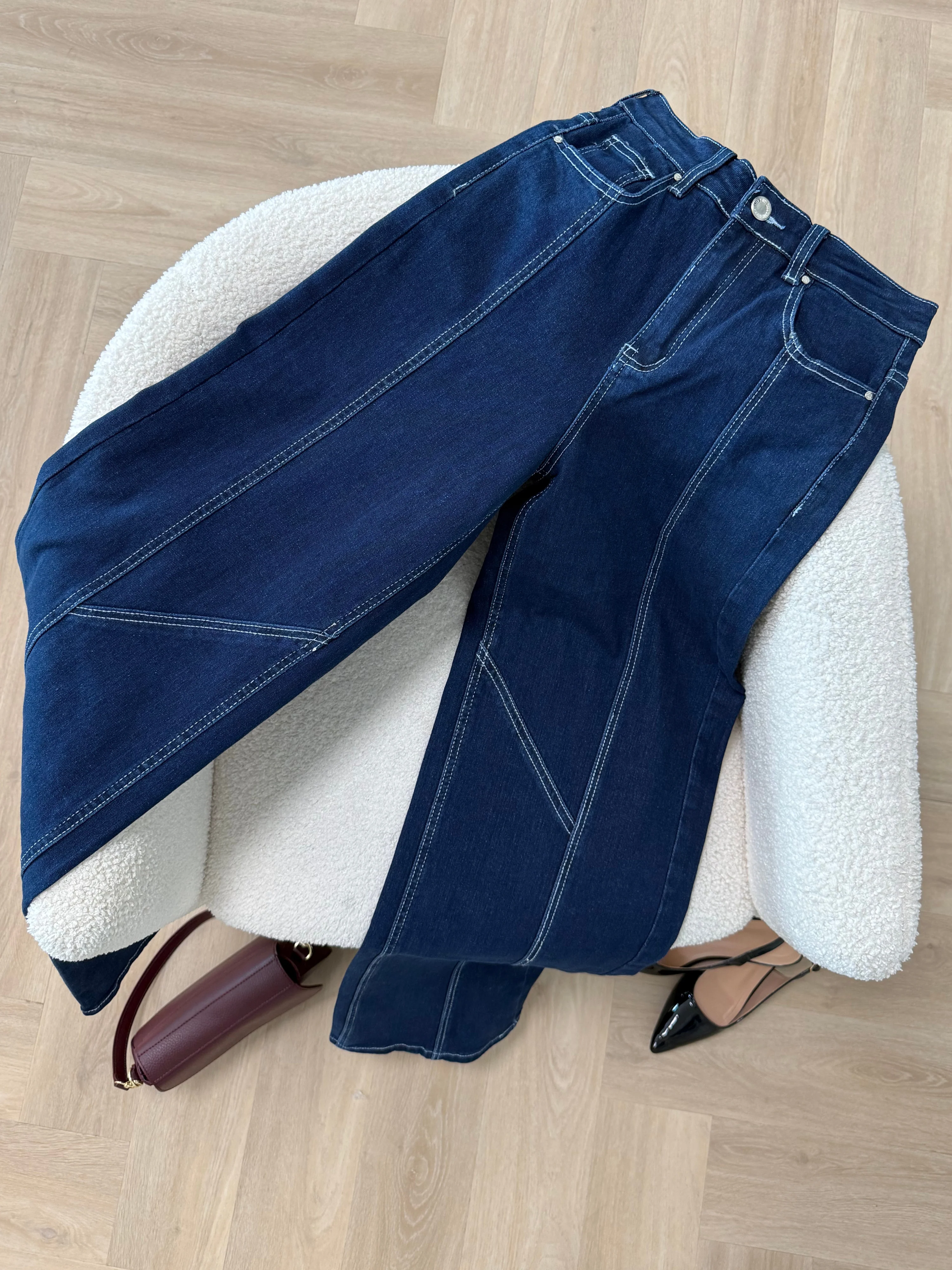 Iza | Super Wide Leg Jeans | Stretch | Donkerblauw | Tall - Image 7