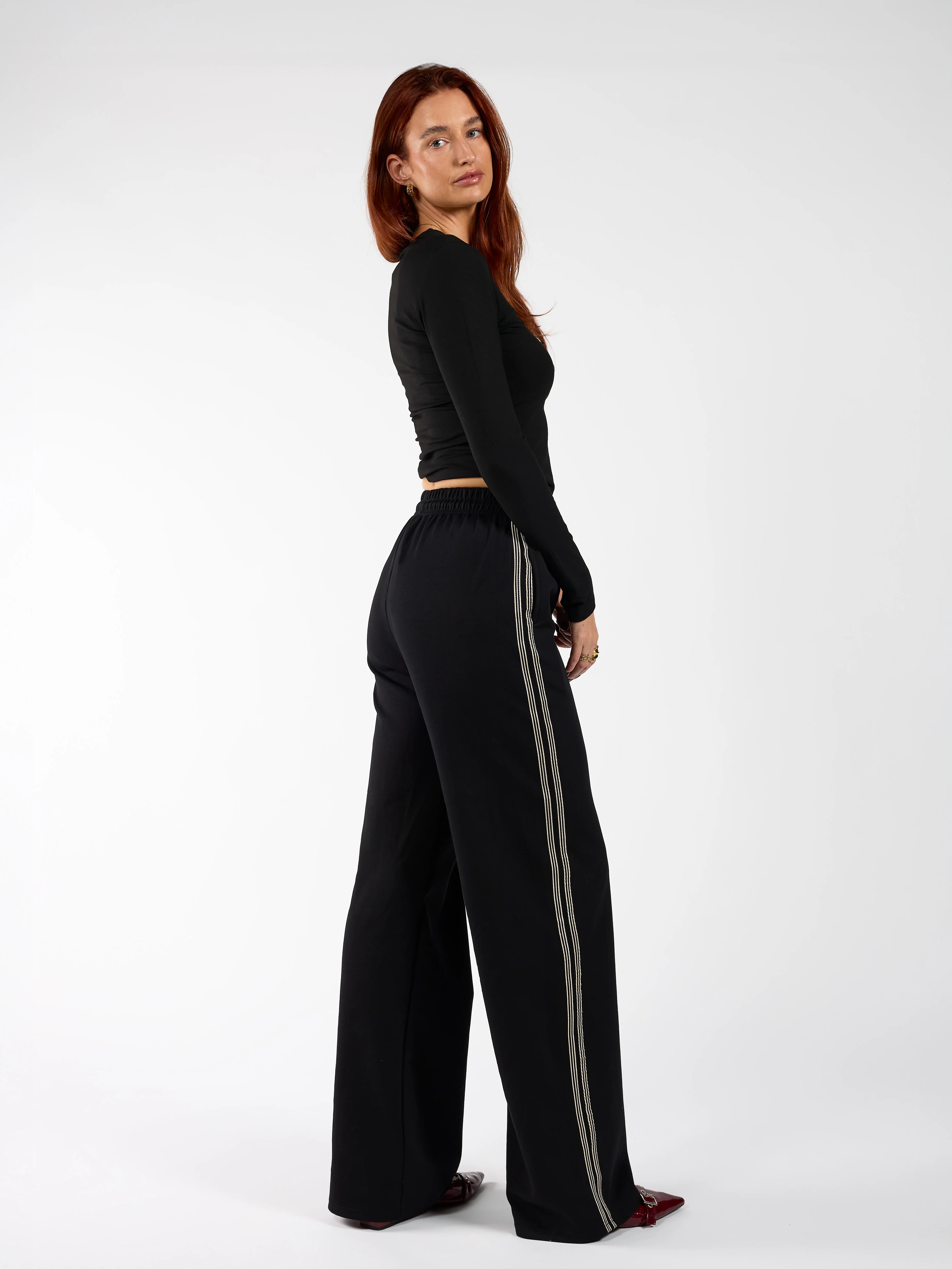 Izzy pants | Zwart met streep | Tall - Image 2