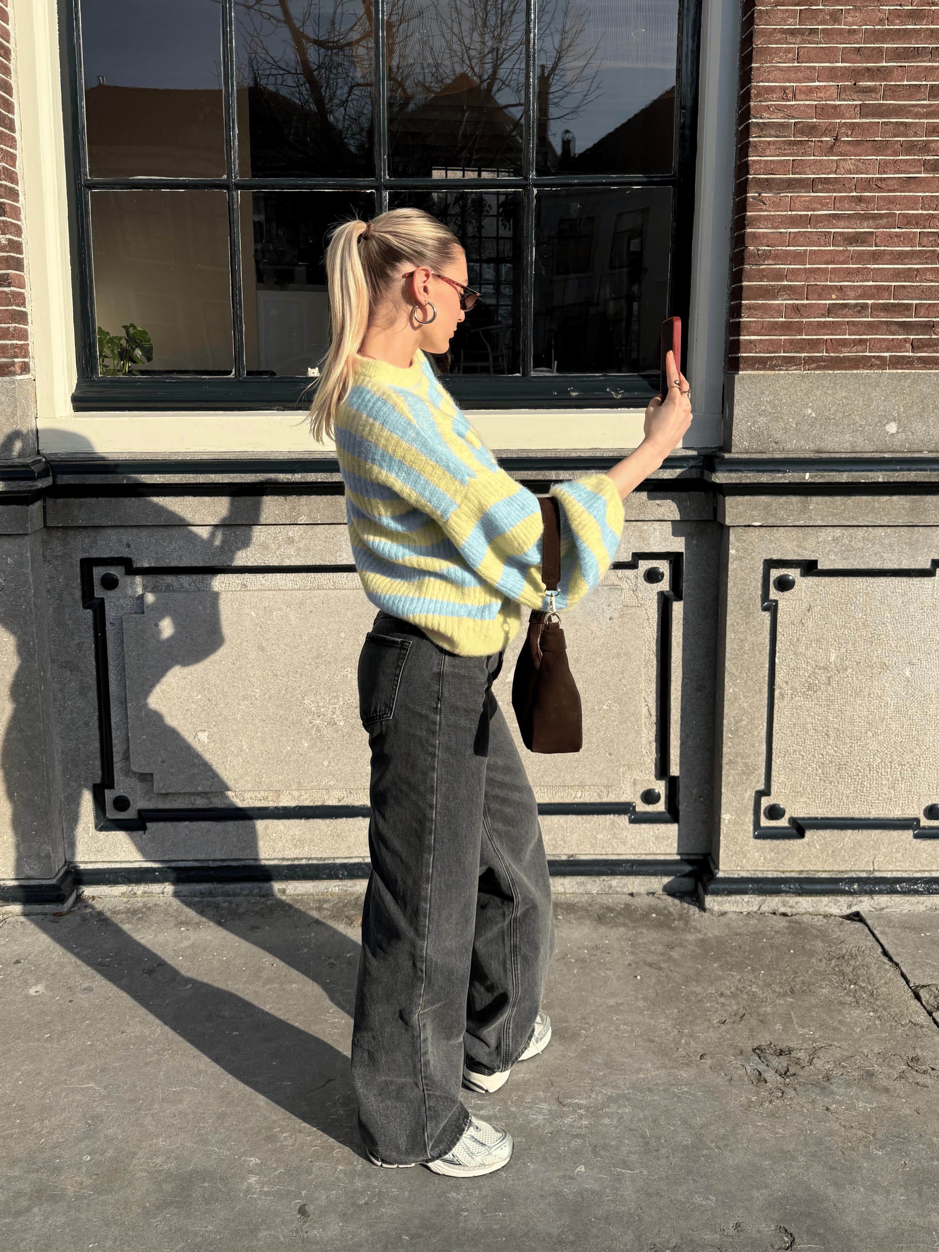 Jade Super Wide Leg Jeans | Mid-waist | Dark grey | - Image 6