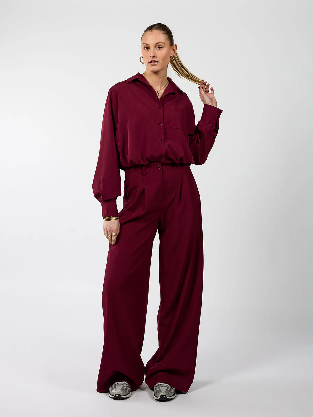 Jip | Cropped blouse | Bordeaux | Tall - Image 5