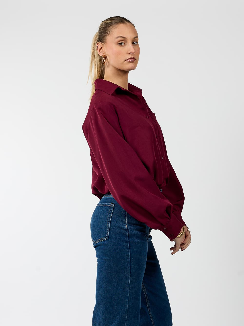 Jip | Cropped blouse | Bordeaux | Tall - Image 6