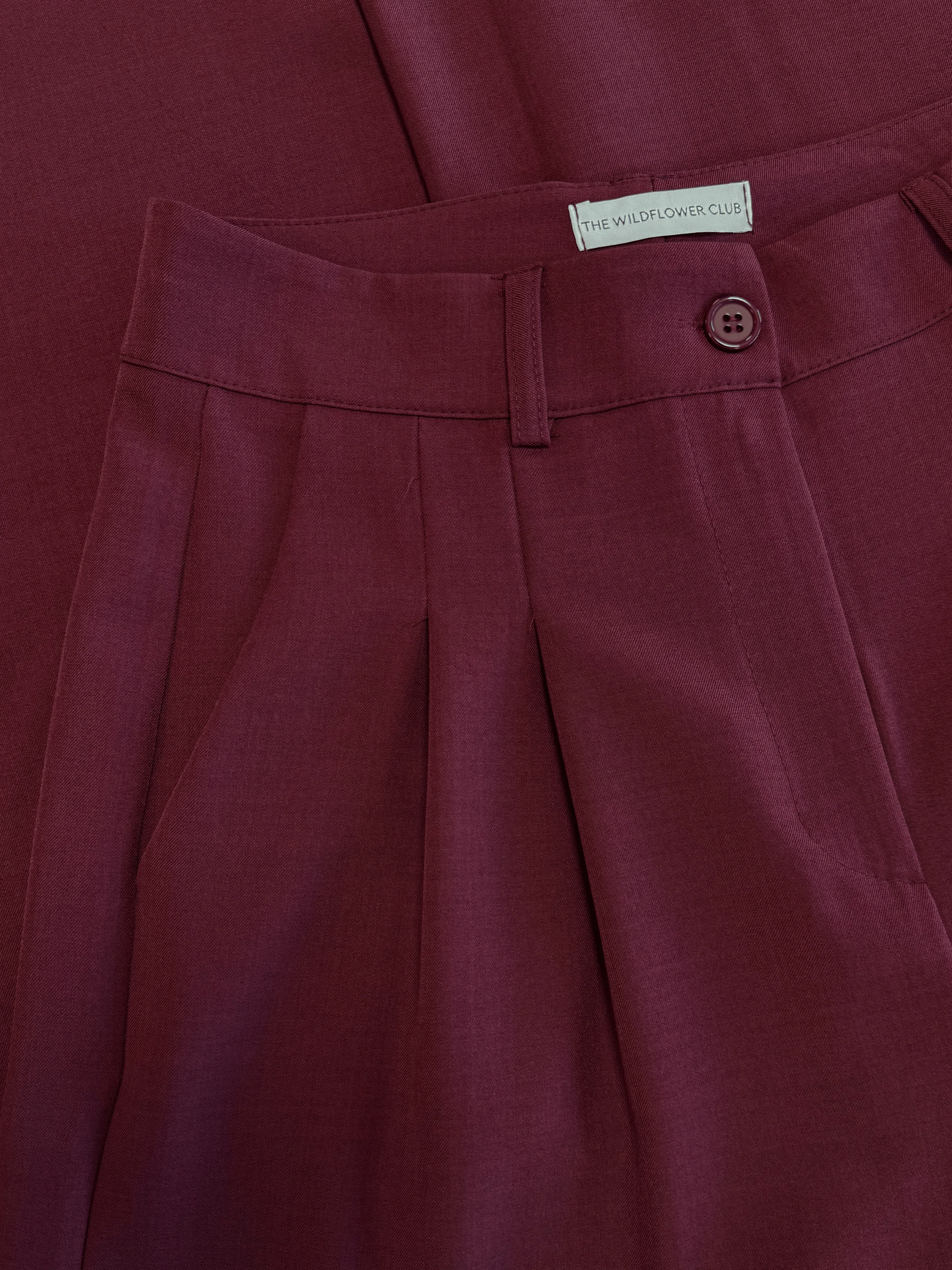 Jip | Wide leg pantalon met plooien | Bordeaux | Tall - Image 10