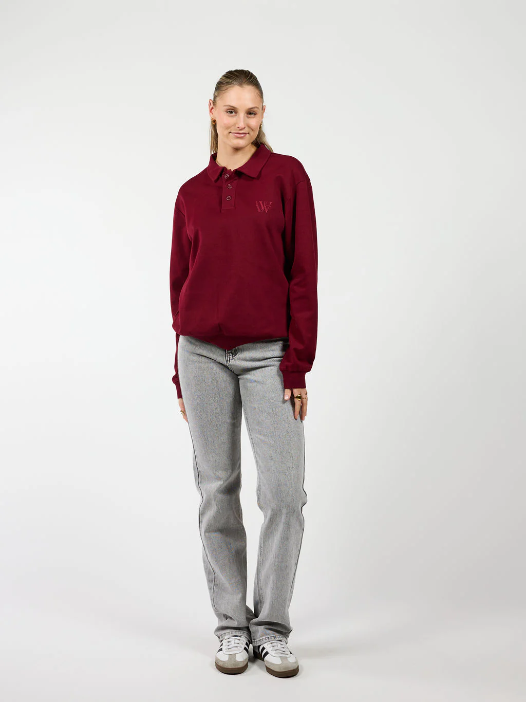 June | Sweater met polokraag | Bordeaux | Tall - Image 2
