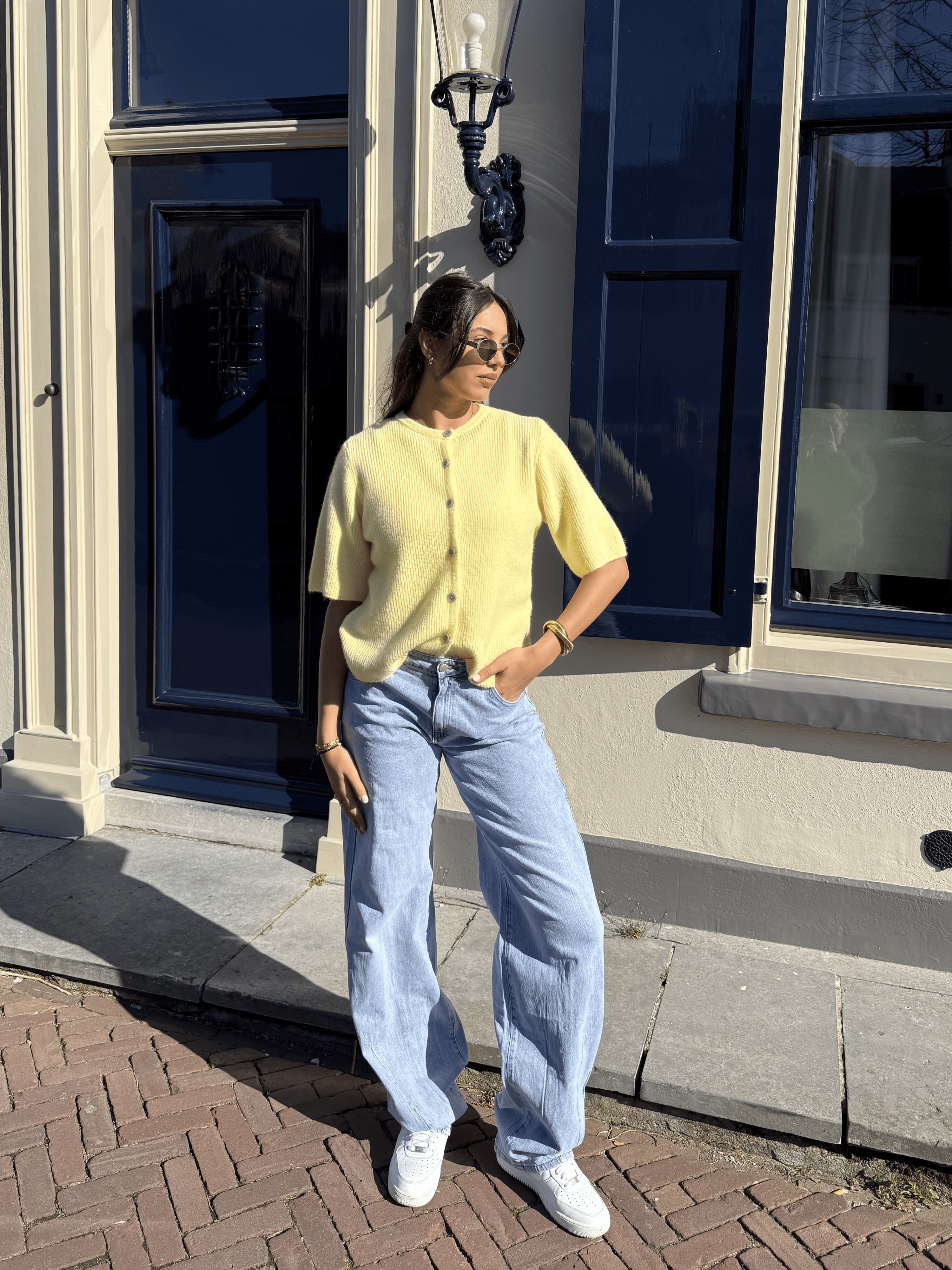 Lena Gebreid Vest met Knoopjes | Geel | Tall - Image 8