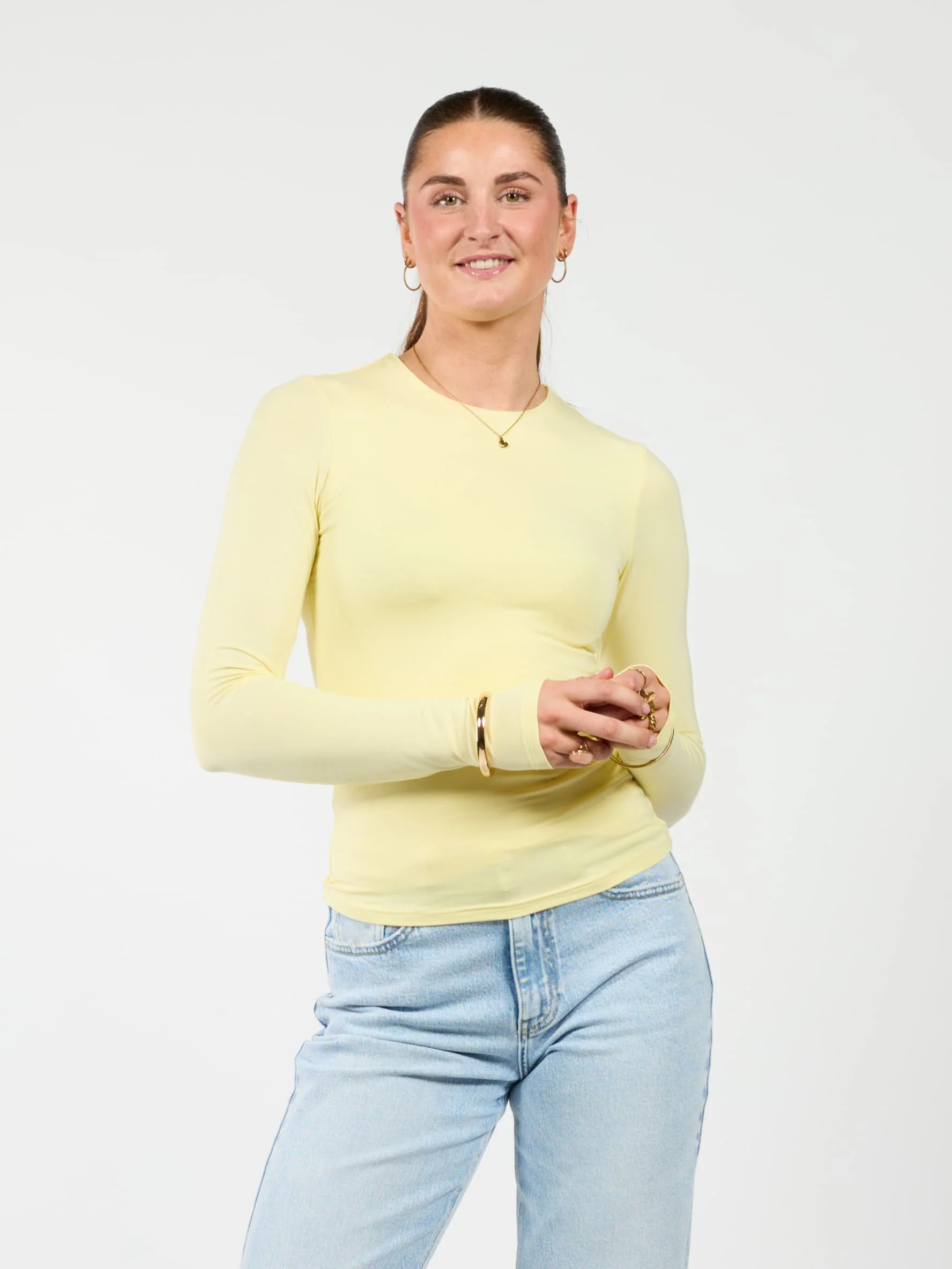 Liza long sleeve top | Butter yellow | Tall - Image 9