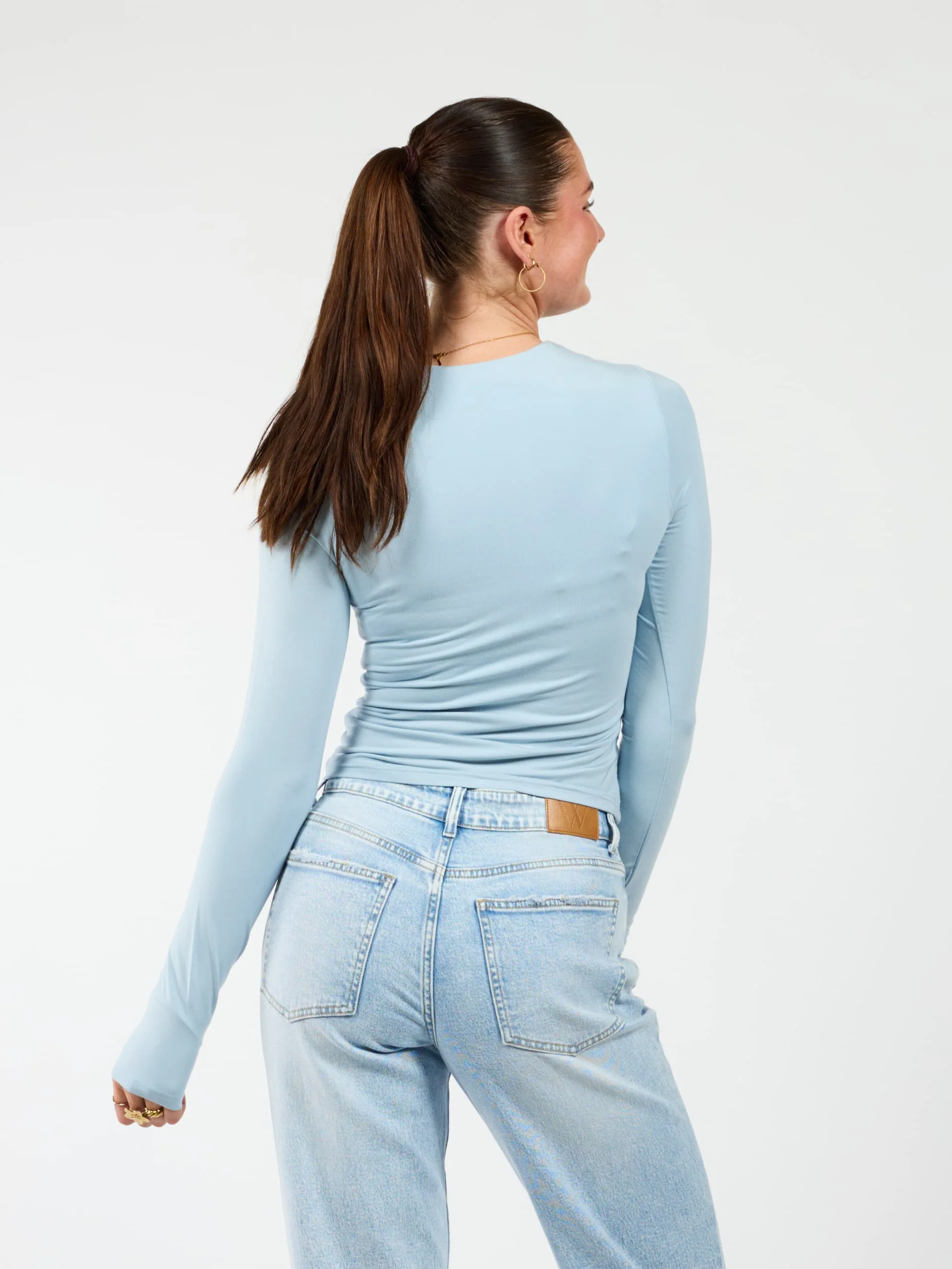 Liza long sleeve top | Lichtblauw | Tall - Image 5