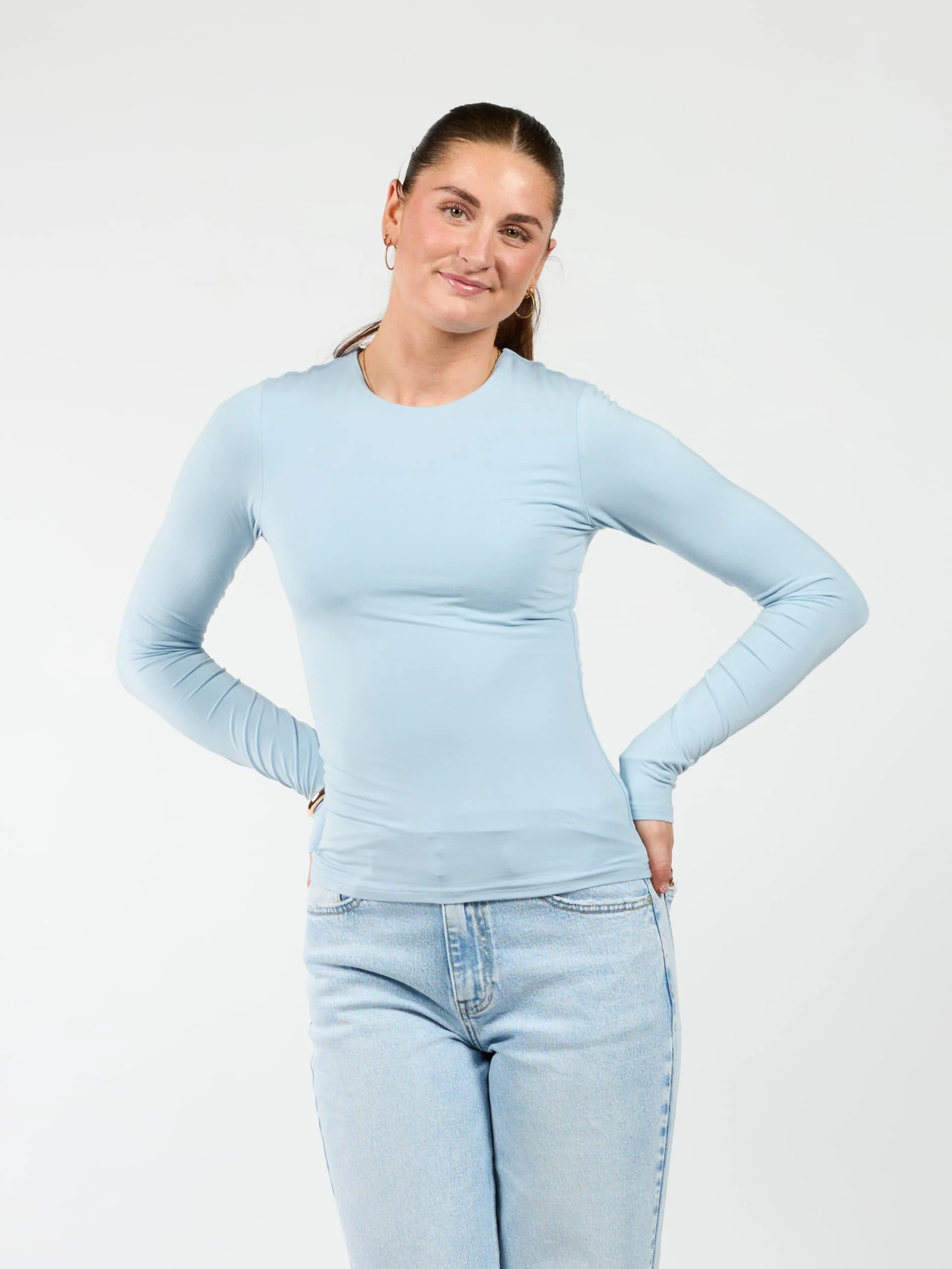 Liza long sleeve top | Lichtblauw | Tall - Image 8