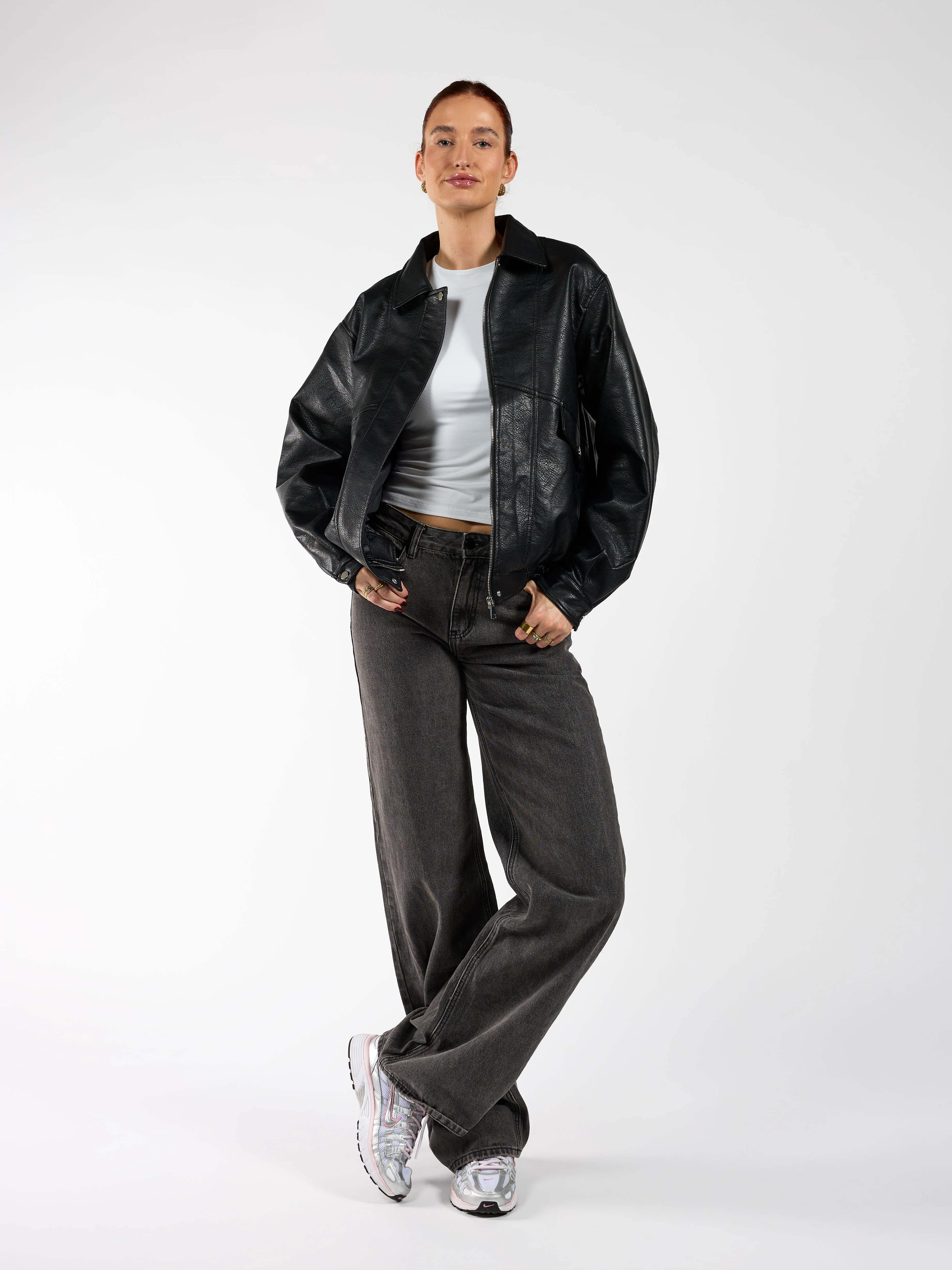 Loua oversized jacket | Zwart | Tall - Image 3