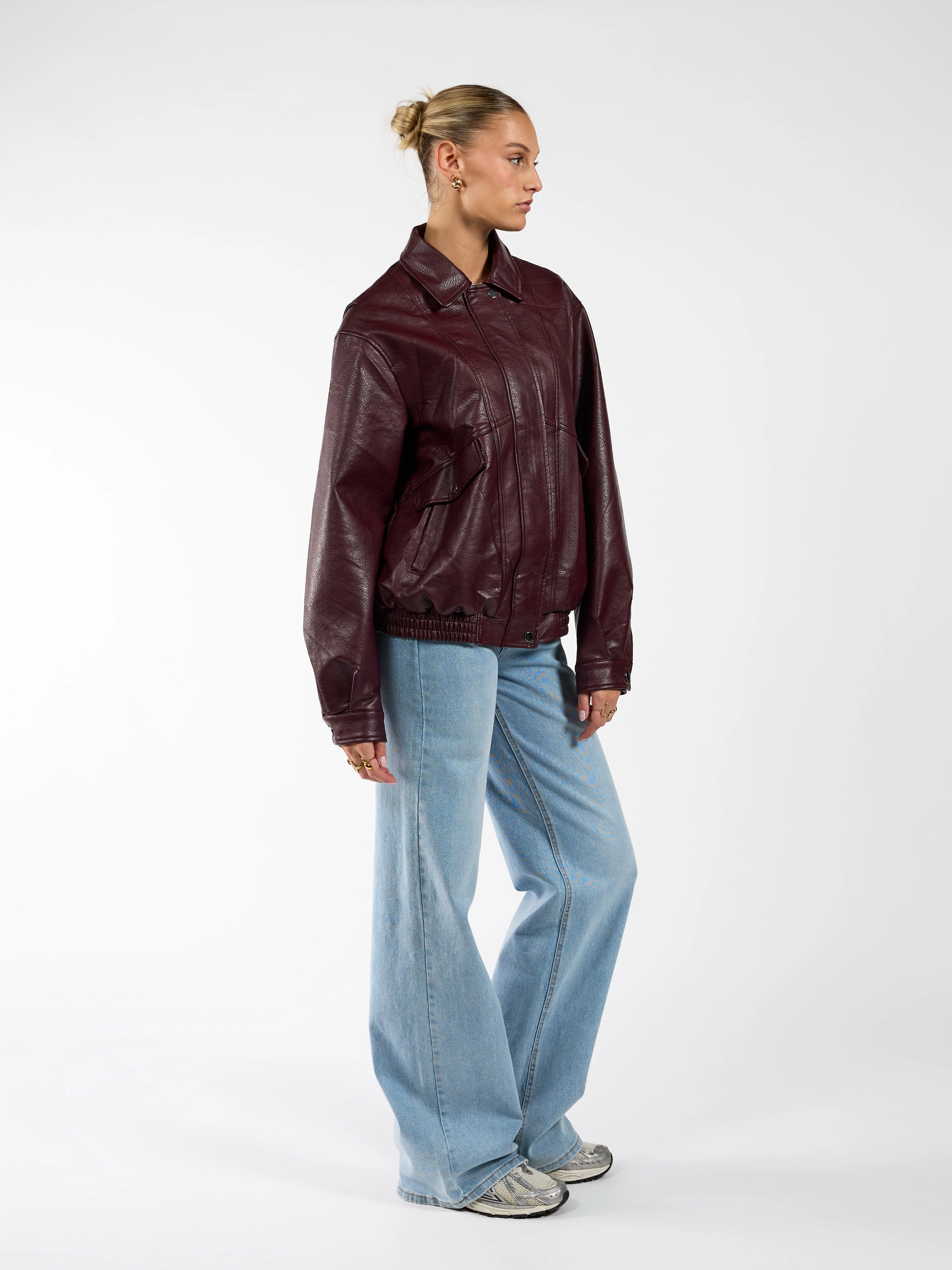 Loua oversized jacket | Bordeaux | Tall - Image 4