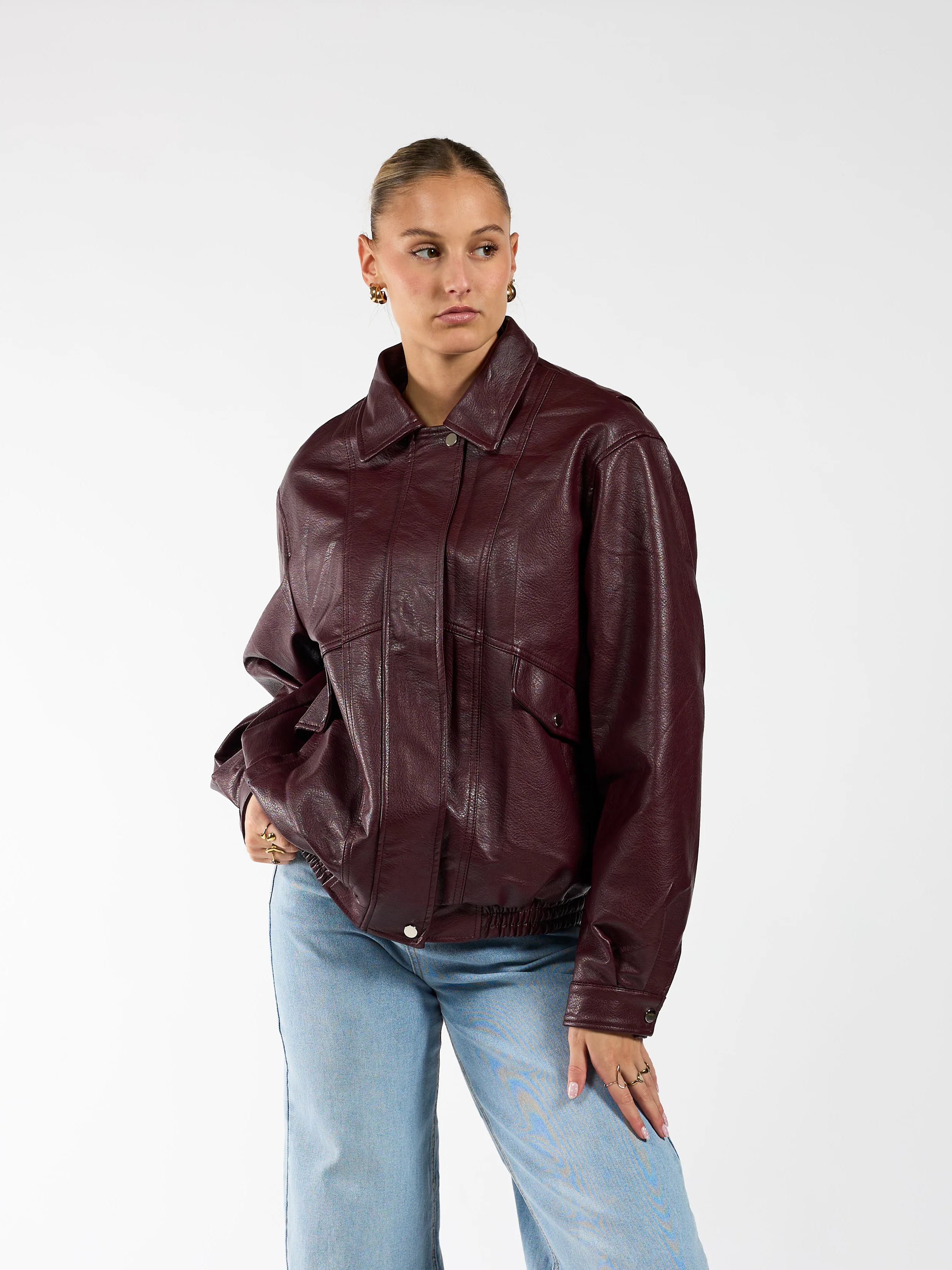 Loua oversized jacket | Bordeaux | Tall - Image 6