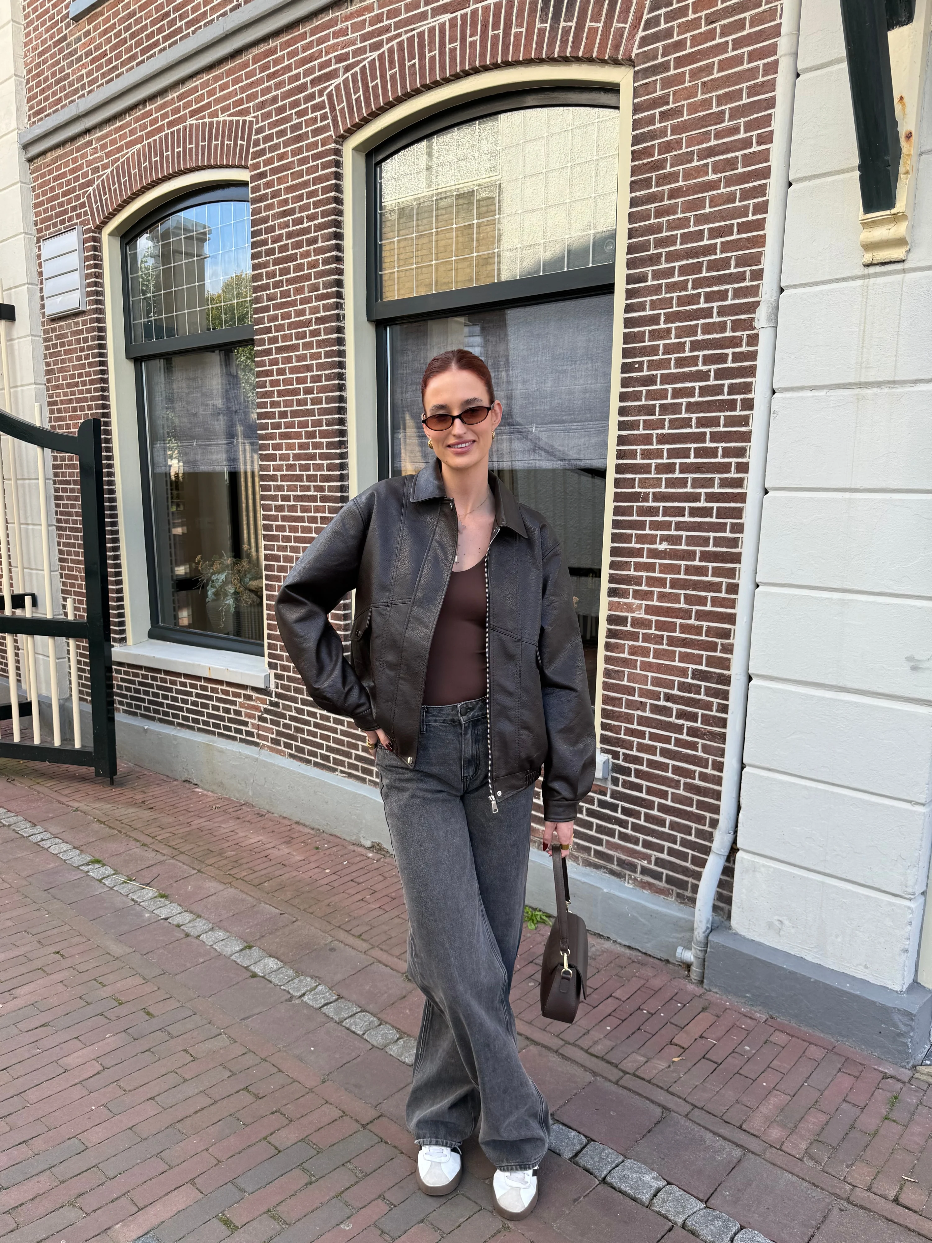 Loua oversized jacket | Donkerbruin | Tall - Image 11