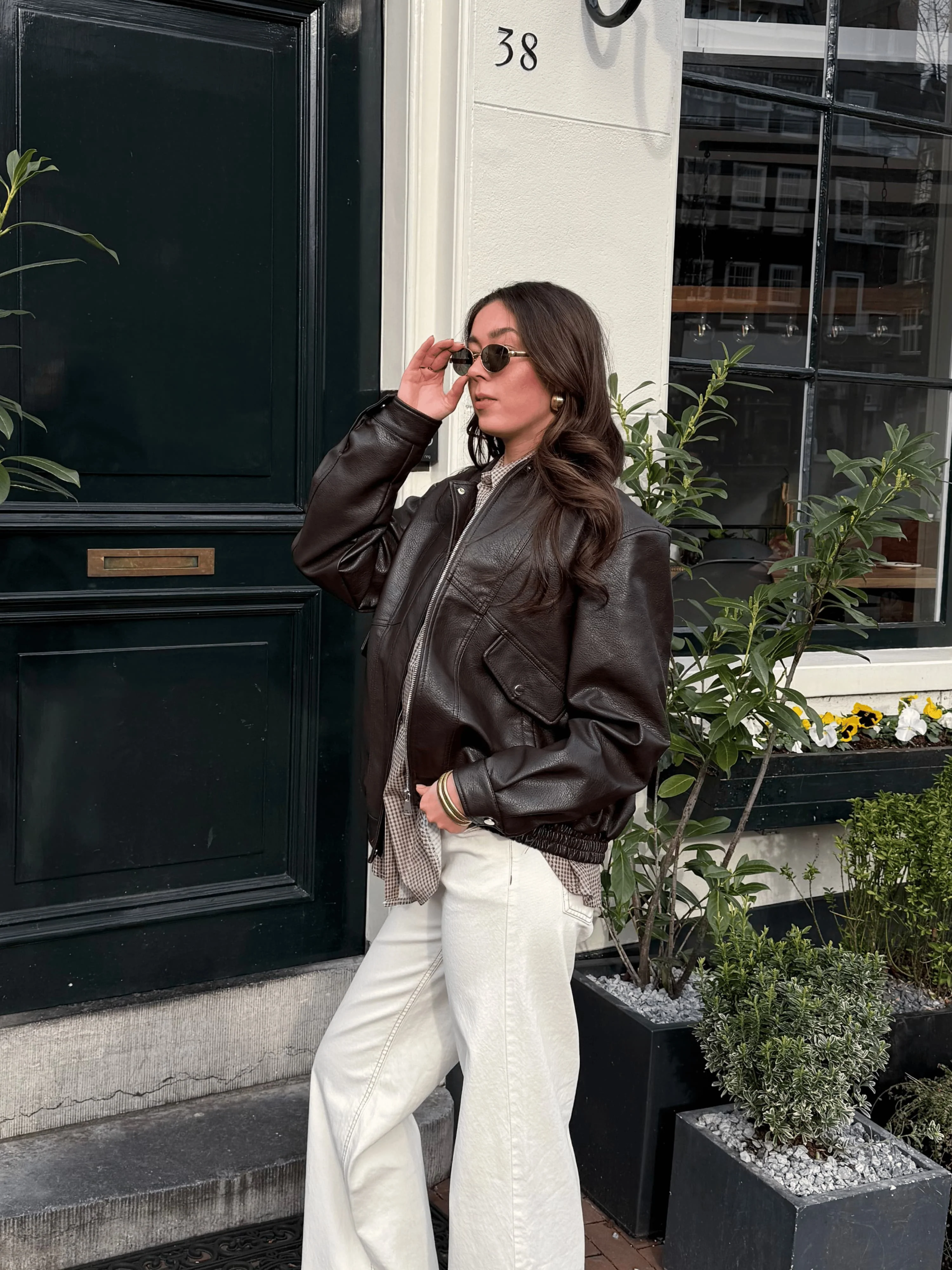 Loua oversized jacket | Donkerbruin | Tall - Image 3