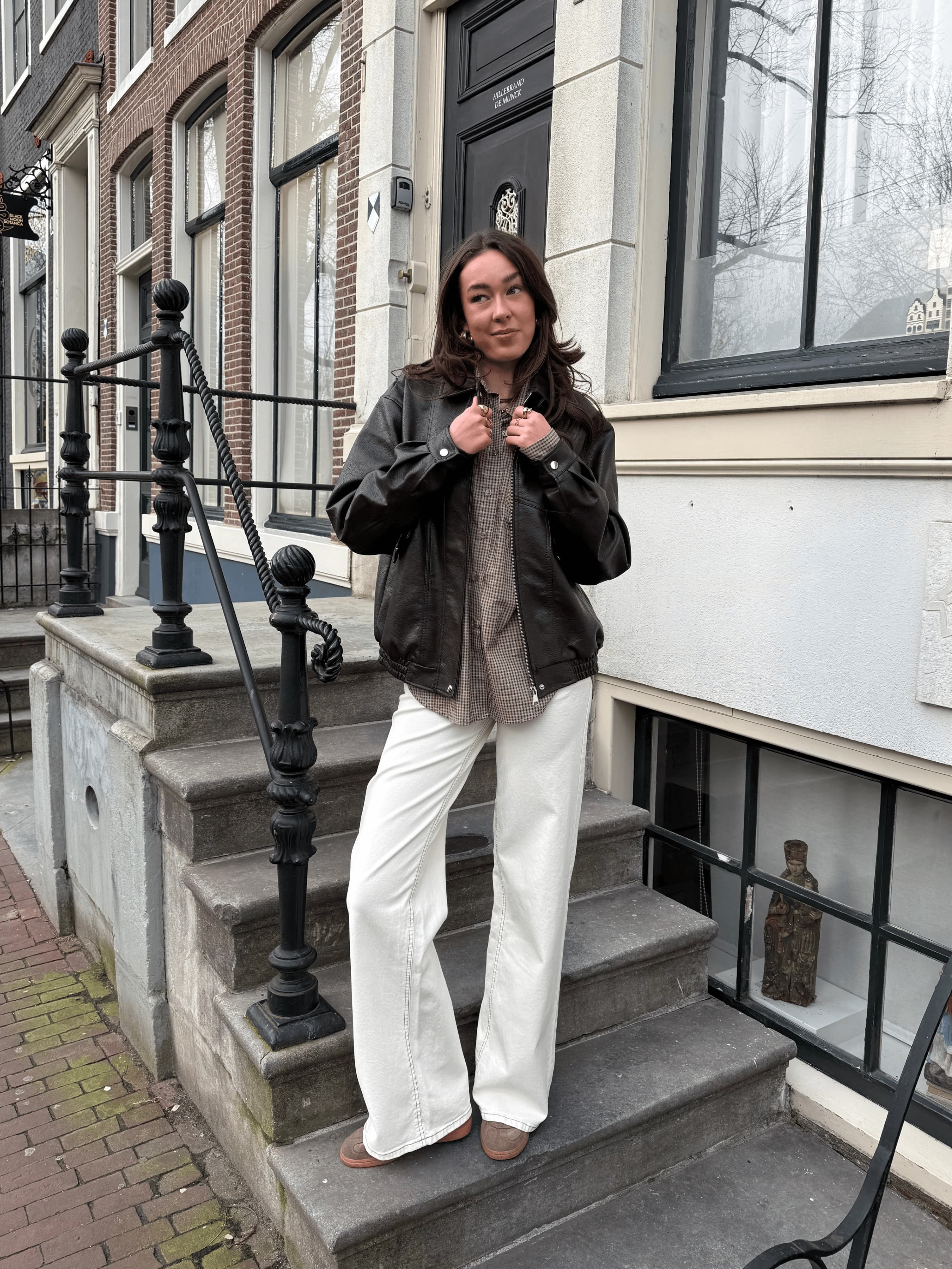 Loua oversized jacket | Donkerbruin | Tall - Image 4