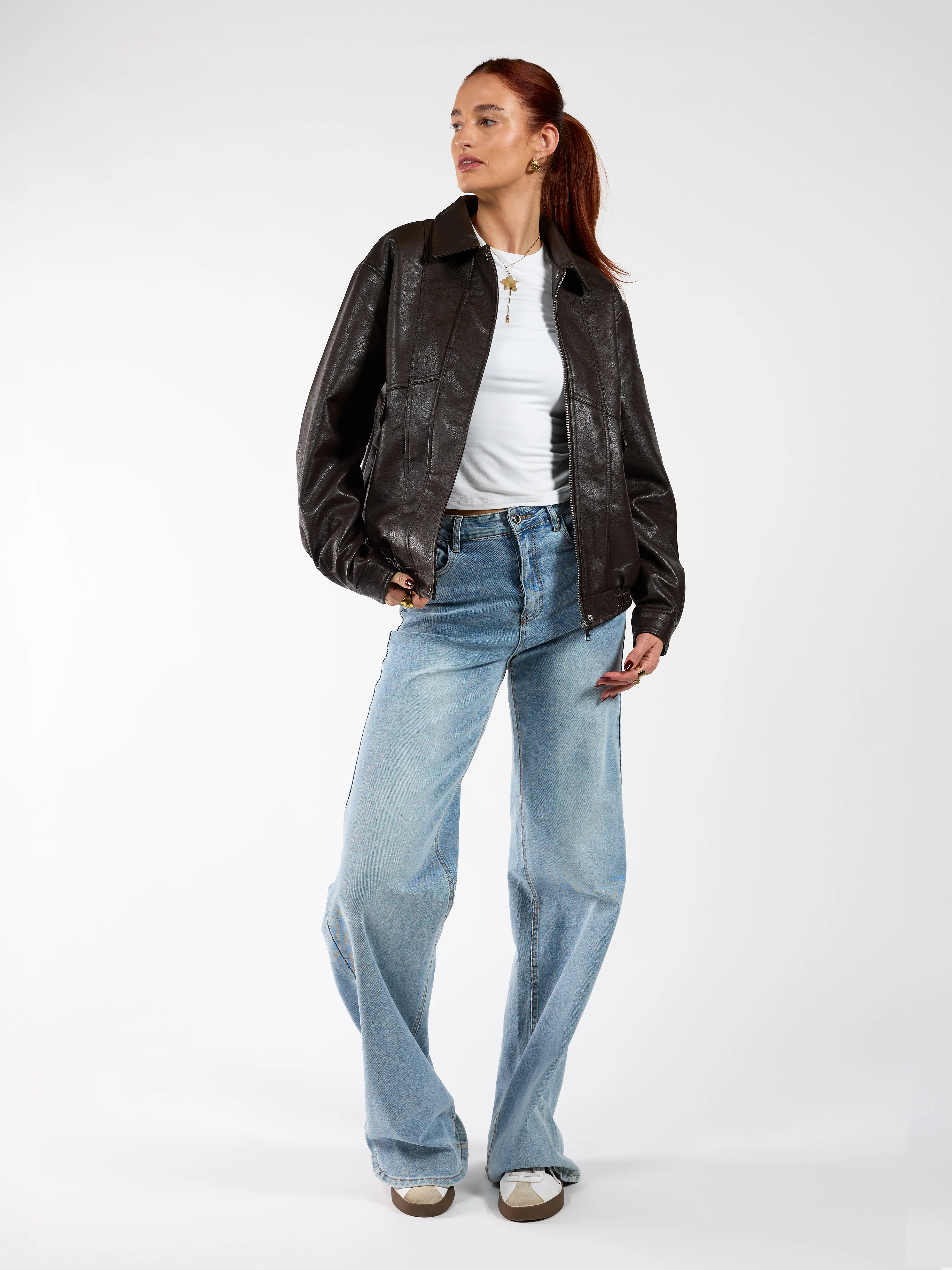 Loua oversized jacket | Donkerbruin | Tall - Image 6