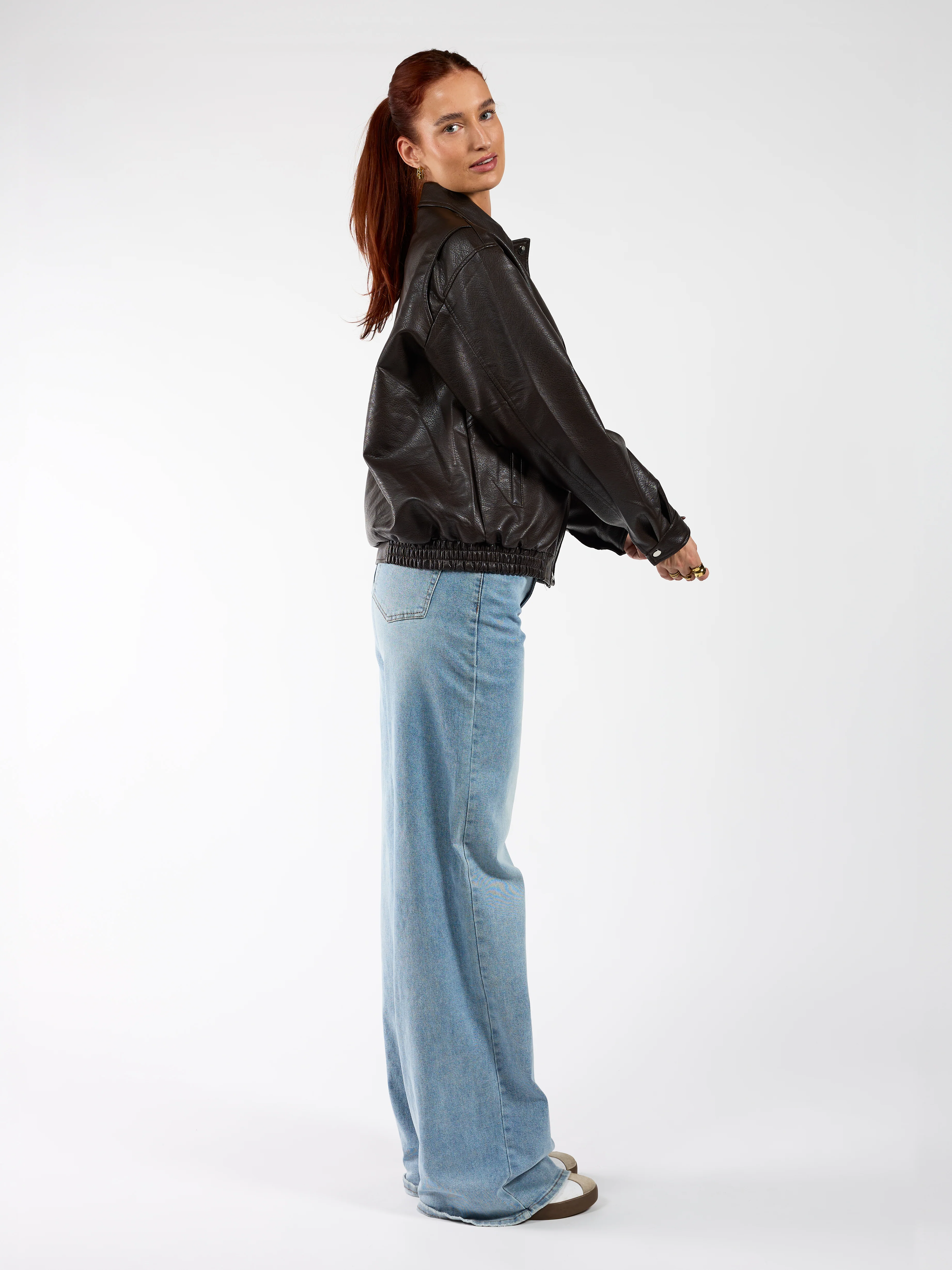 Loua oversized jacket | Donkerbruin | Tall - Image 7