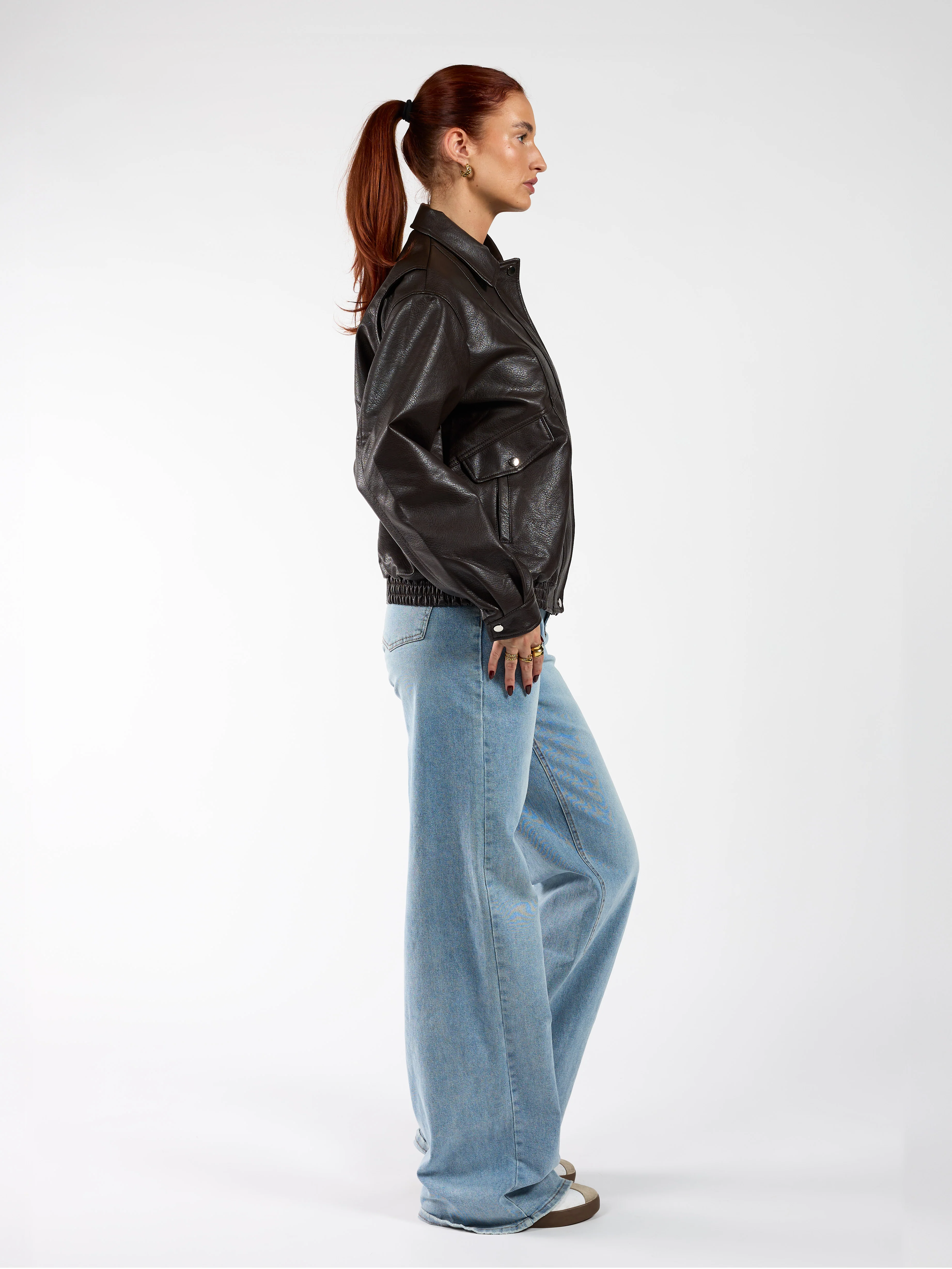 Loua oversized jacket | Donkerbruin | Tall - Image 8