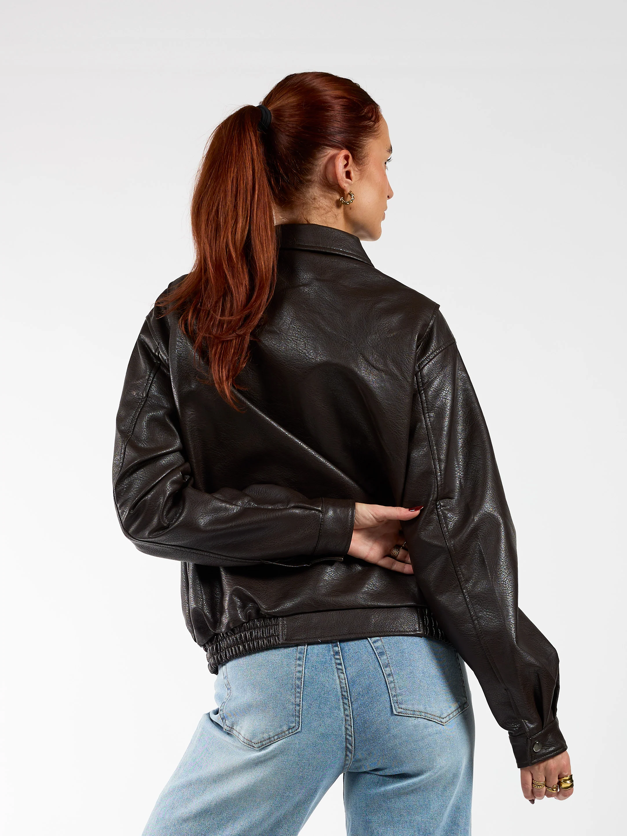 Loua oversized jacket | Donkerbruin | Tall - Image 9