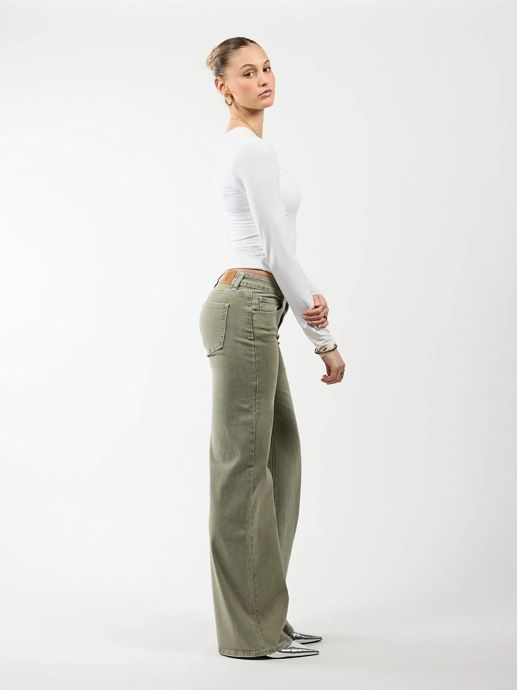 Levi | Low Waist Wide Leg Jeans | Groen | Stretch | Tall - Image 4