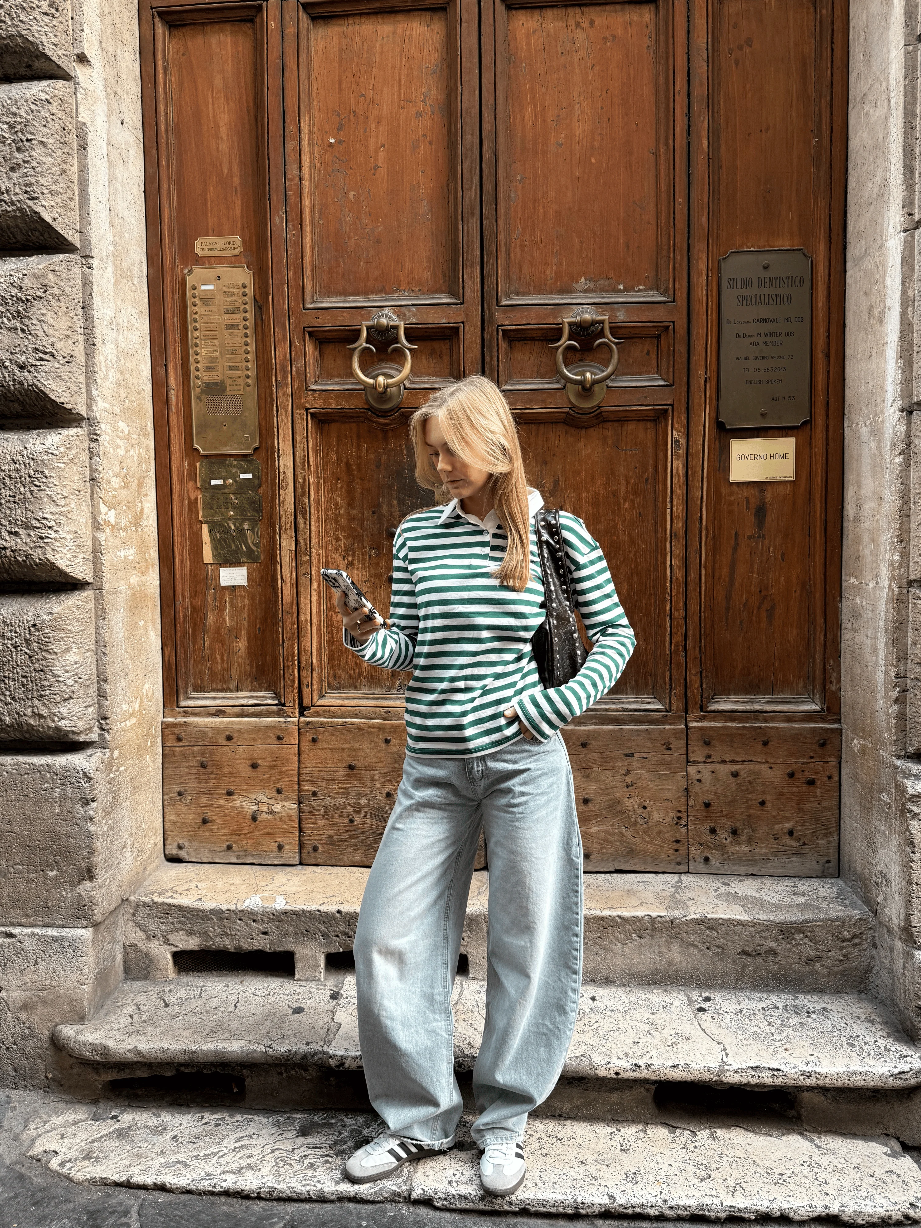 Lucy Polo | Gestreept groen wit | Tall - Image 3