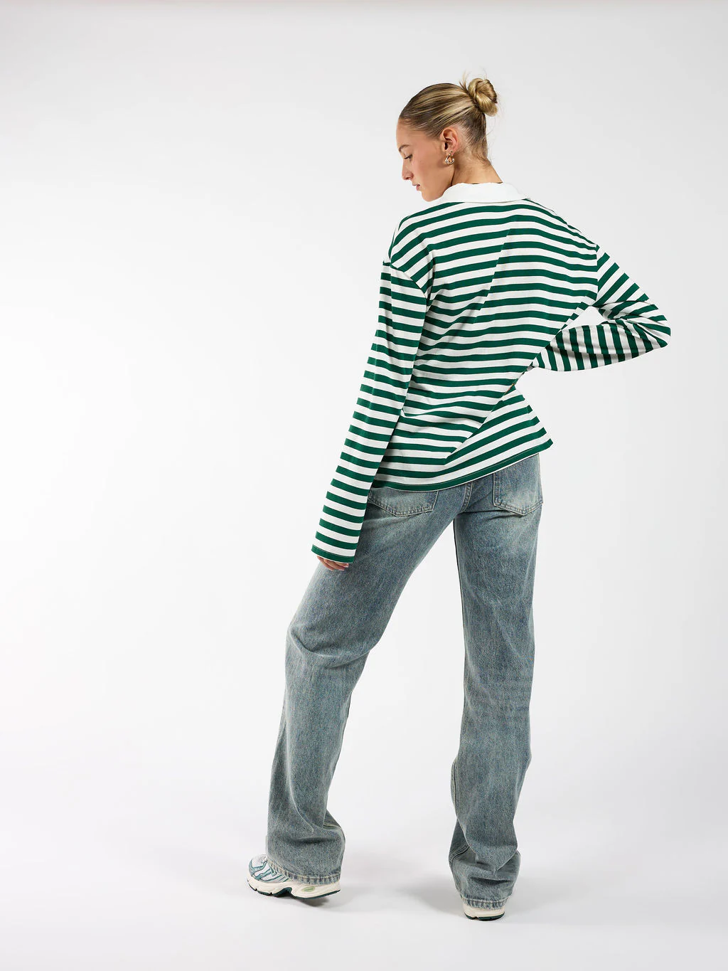 Lucy Polo | Gestreept groen wit | Tall - Image 7