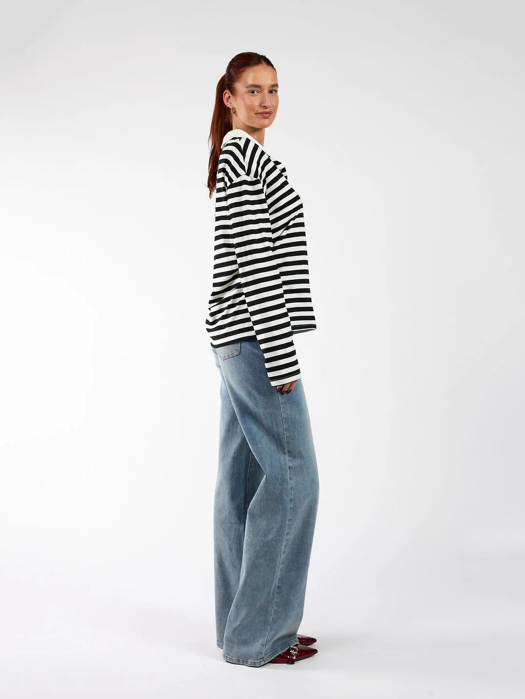 Lucy Polo | Gestreept zwart wit | Tall - Image 4