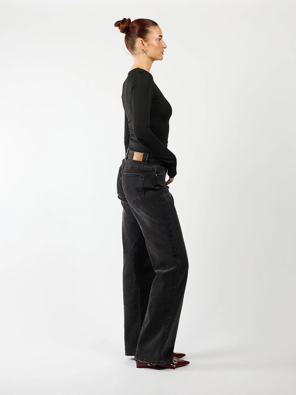 Maddy Wide Leg Jeans | Washed black | Stretch | Tall - Image 4