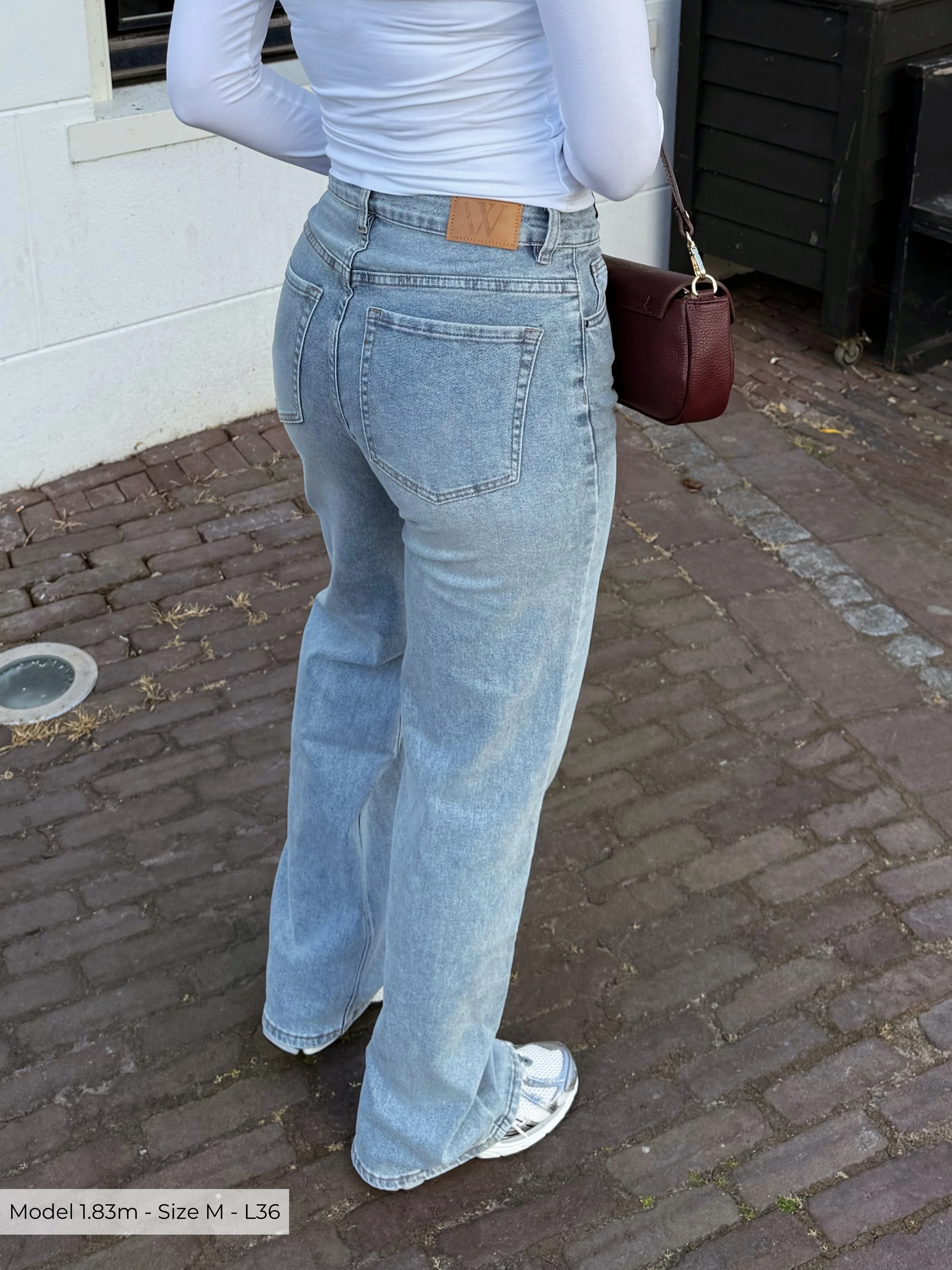 Maddy Wide Leg Jeans | Washed blue | Stretch | Tall - Image 5