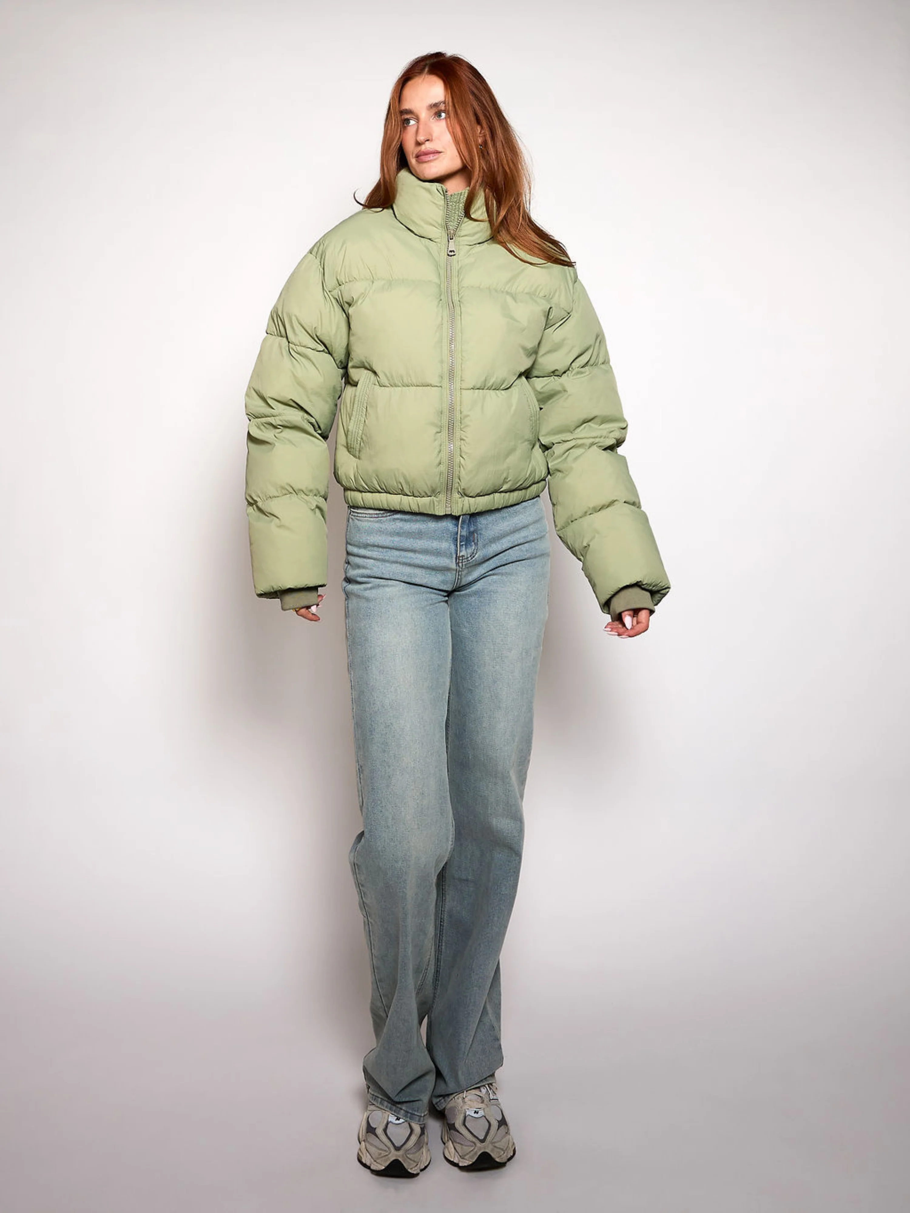 Mara Cropped Puffer Jack | Groen | Tall - Image 7
