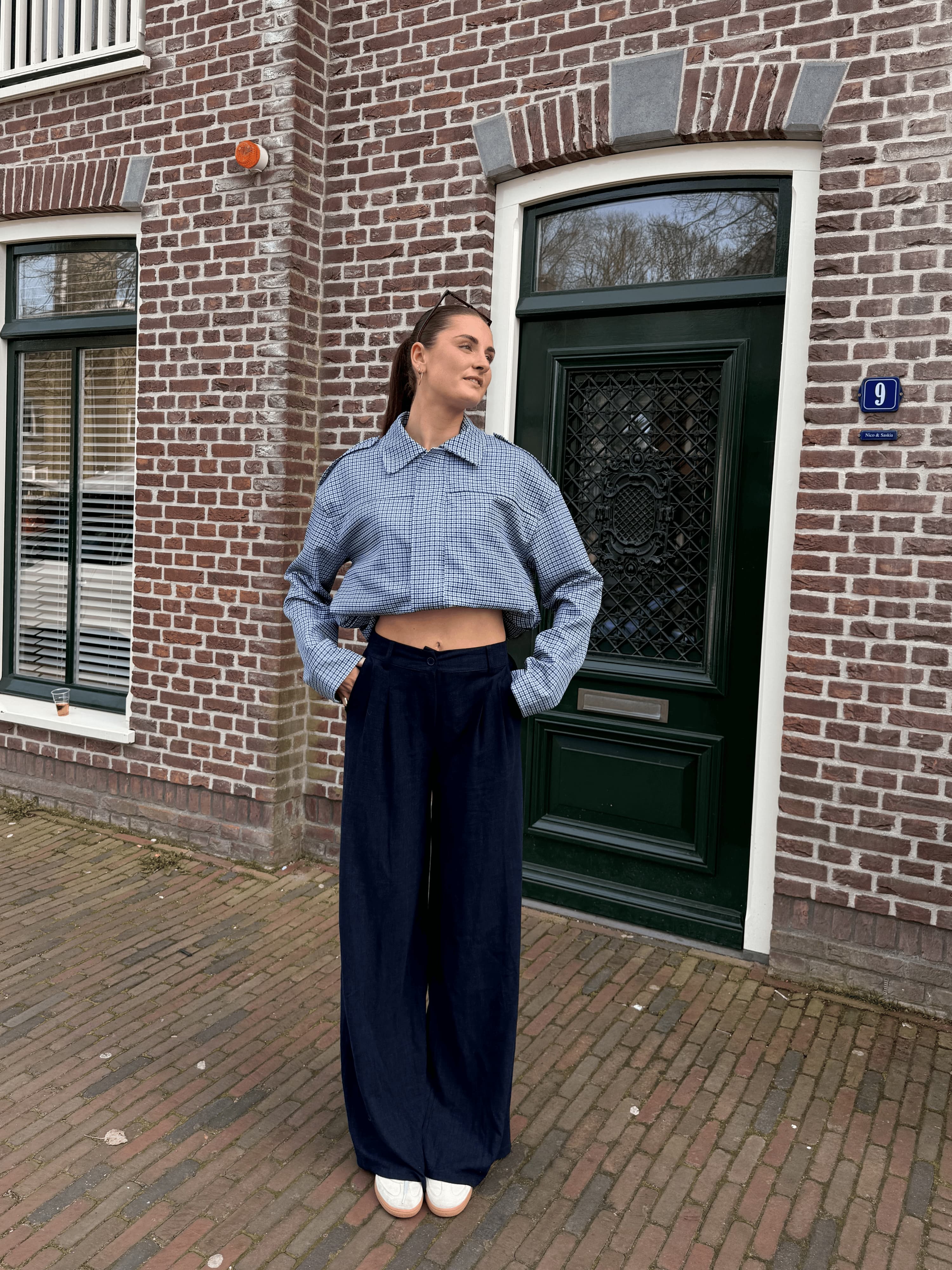Naya jacket | Geruit blauw | Tall - Image 8