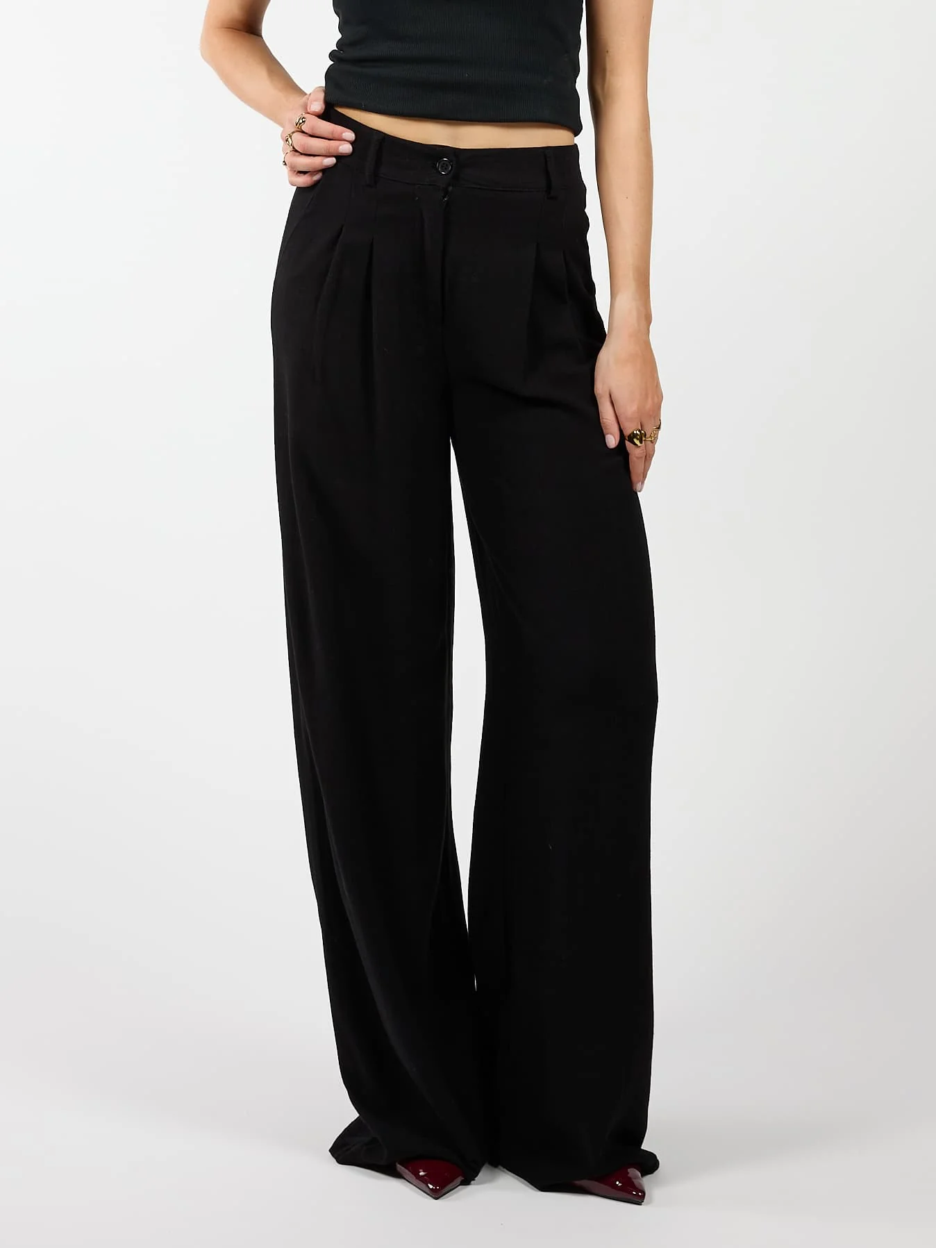 Maryn pants | Linnen | Zwart | Tall