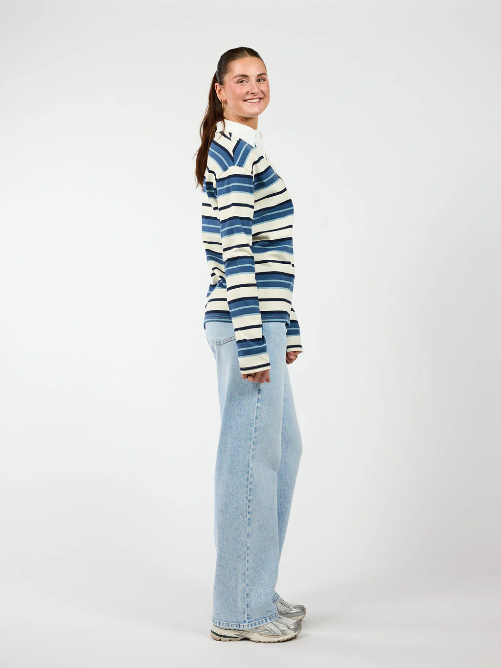 Maya Polo | Gestreept wit blauw | Tall - Image 4