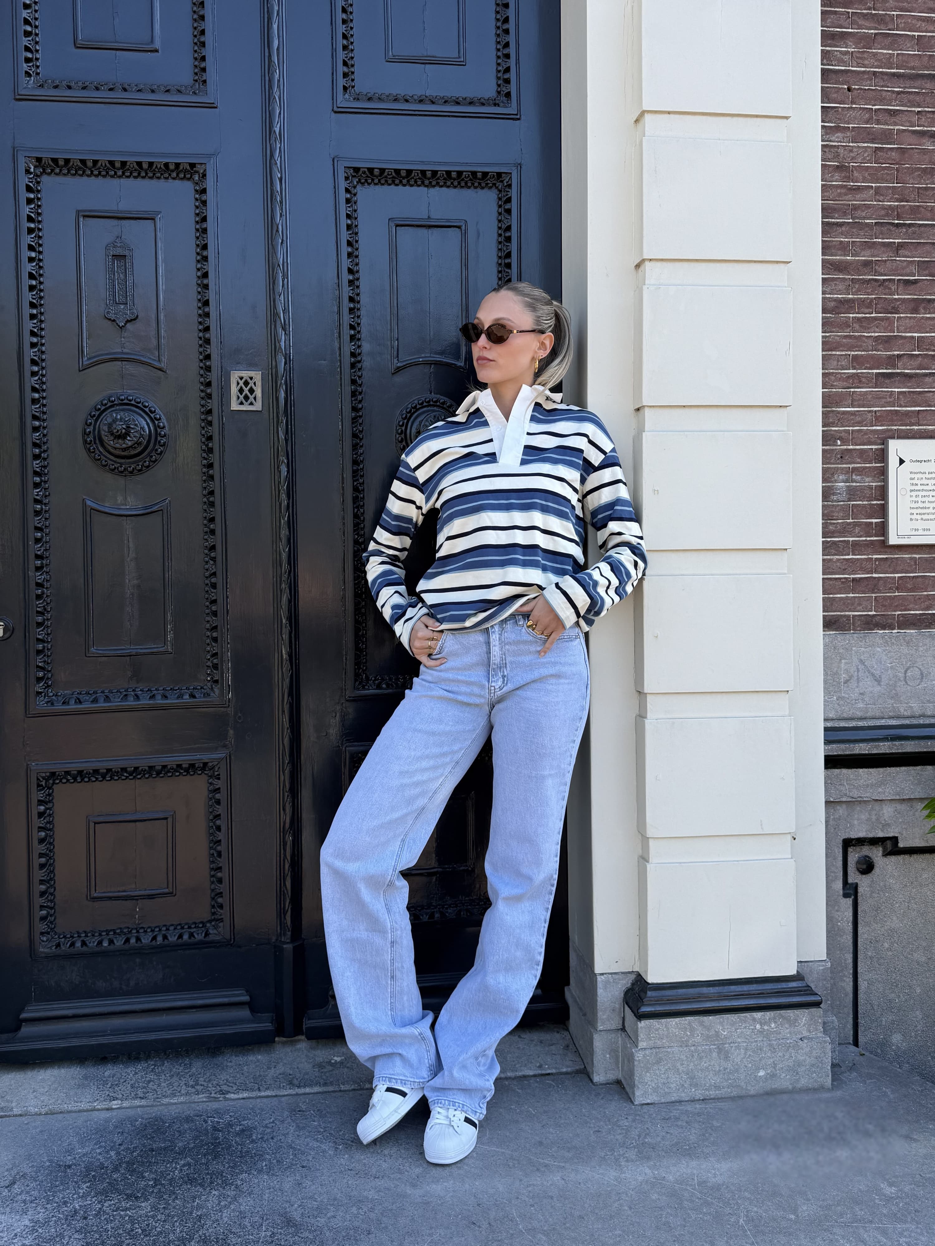 Maya Polo | Gestreept wit blauw | Tall - Image 7