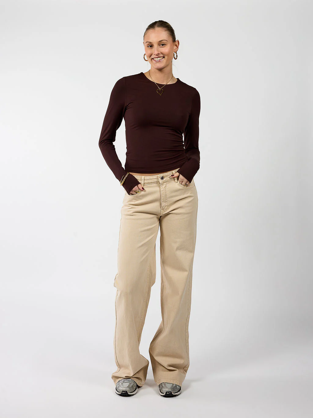 Mira | Super Wide Leg Jeans | Cappuccino | Stretch | Tall - Image 4