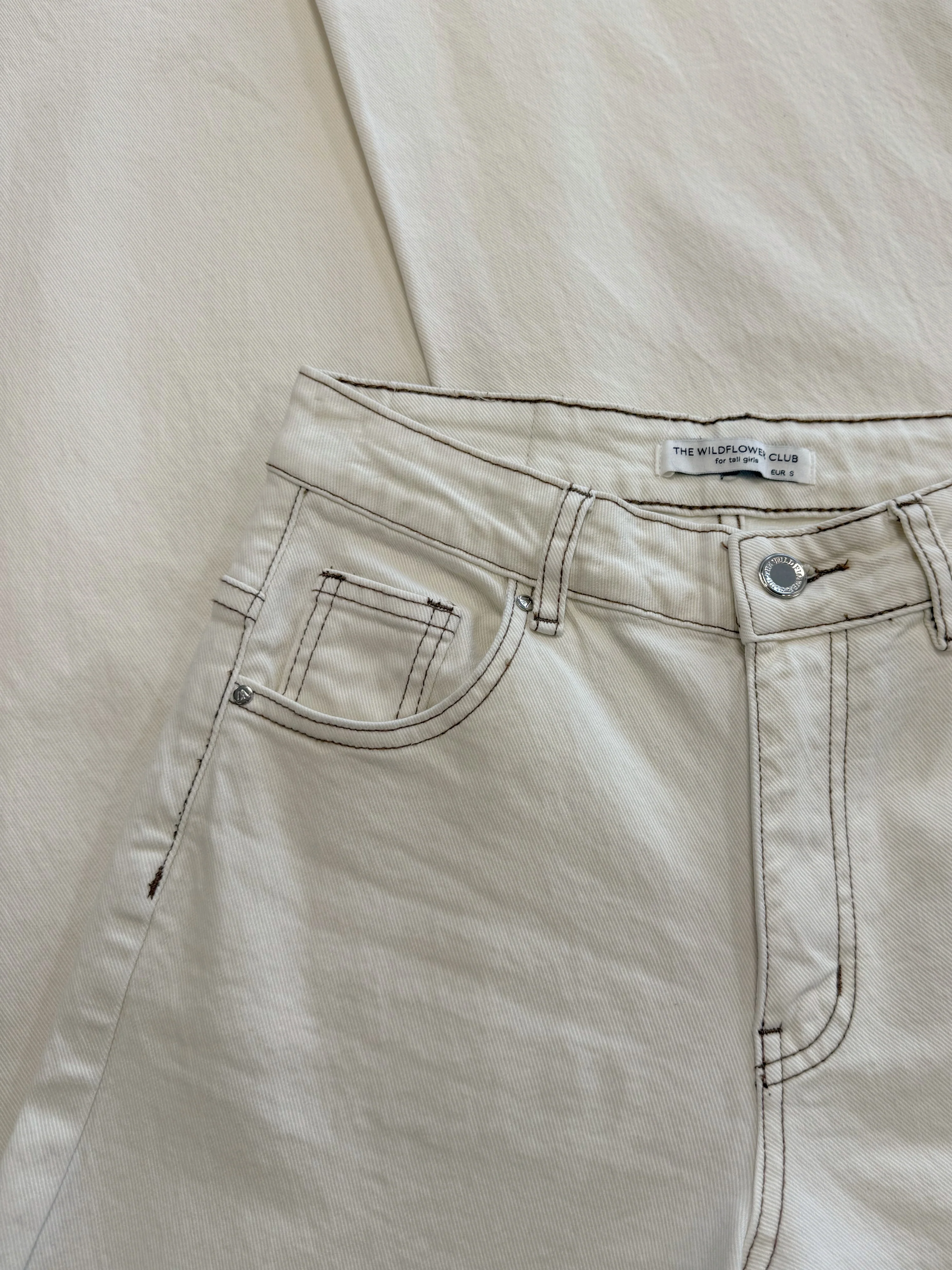 Mira | Super Wide Leg Jeans | Cream | Stretch | Tall - Image 10