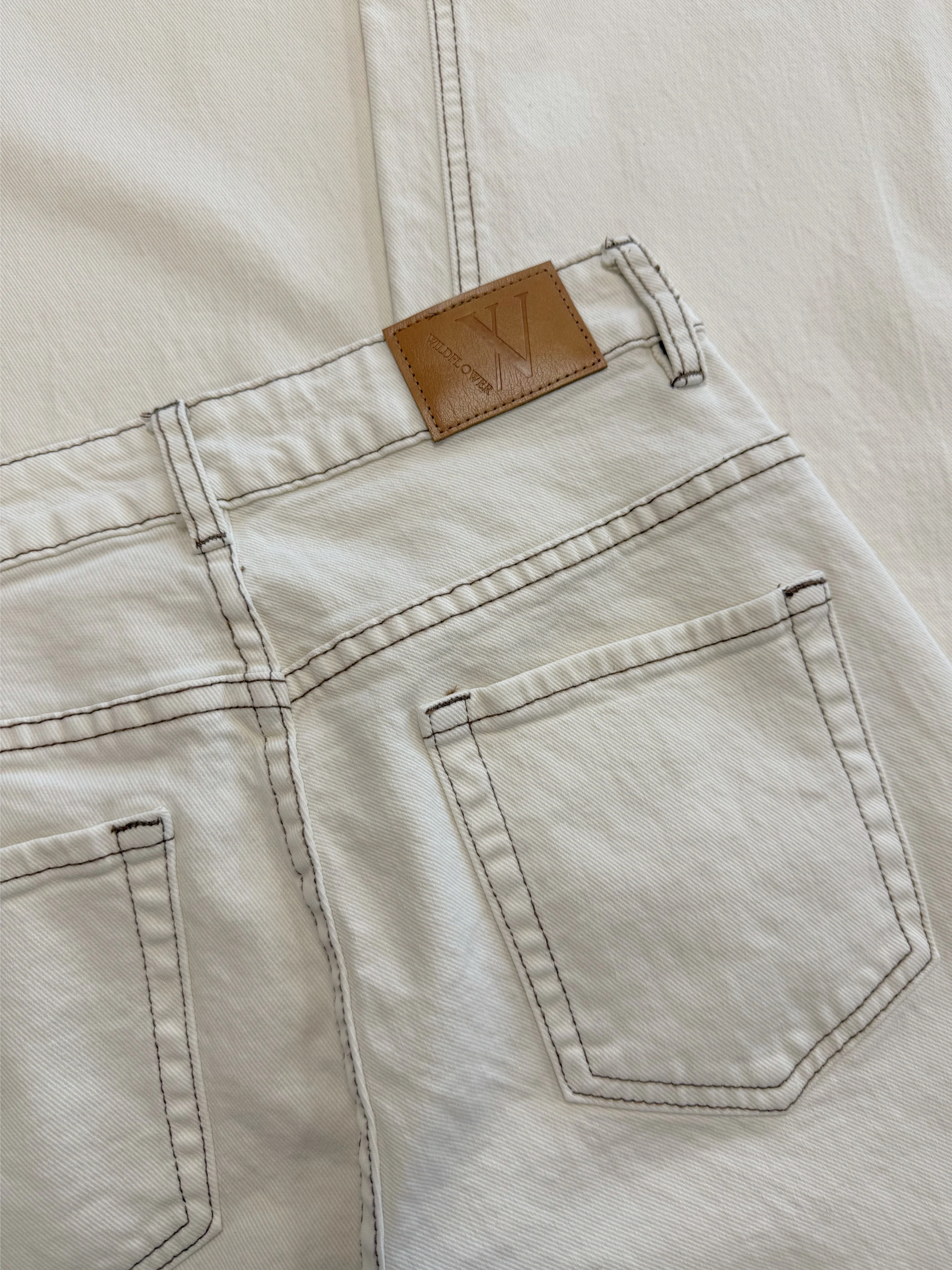 Mira | Super Wide Leg Jeans | Cream | Stretch | Tall - Image 11